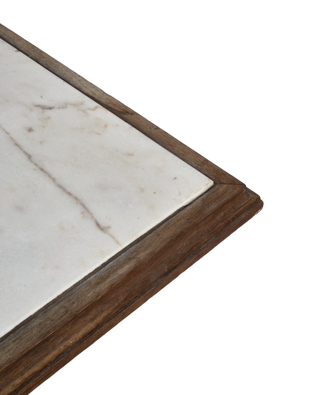 Olive Ateliers - Liege Marble Cafe Table - Wood Trim