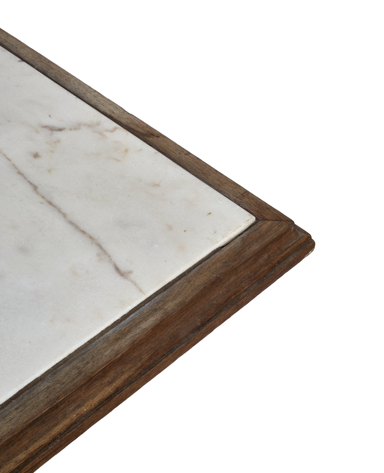 Olive Ateliers - Liege Marble Cafe Table - Wood Trim
