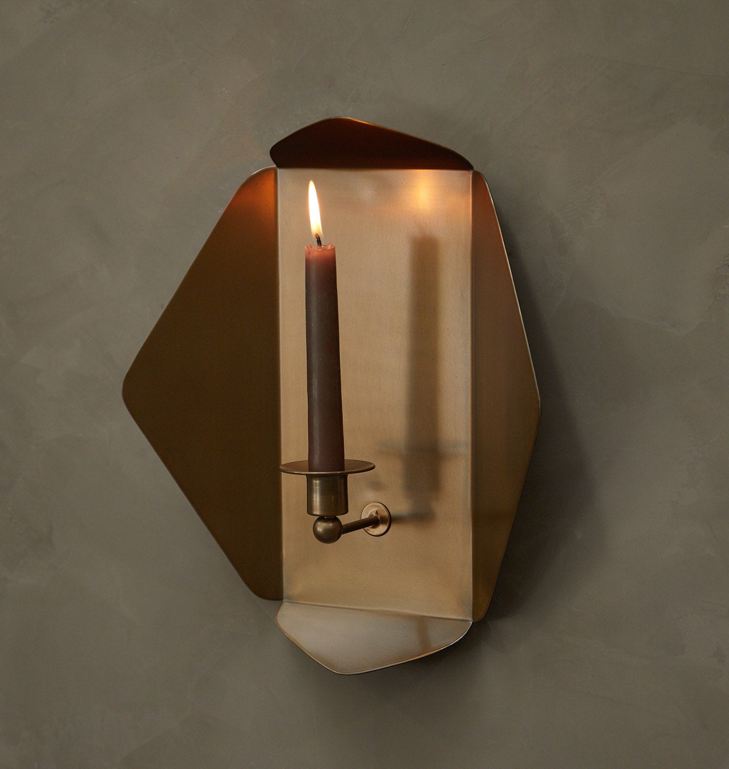 Amber Interiors - Brass Wall Candle Holder