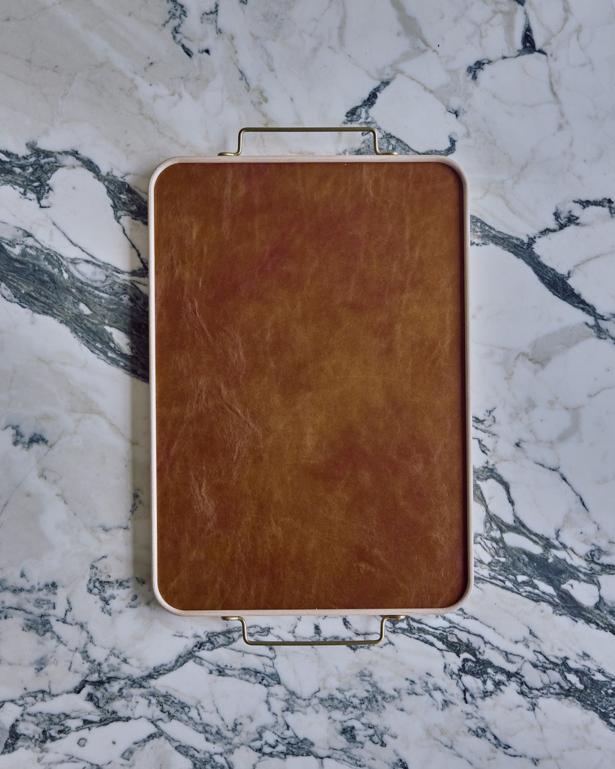 Lostine - Bennett Leather Tray - Cognac
