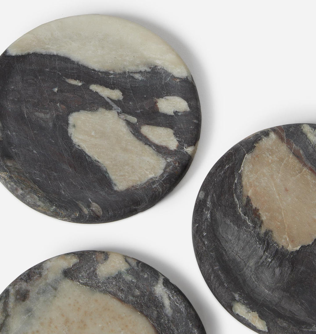 Amber Interiors - Allyn Marble Coaster Calacatta Viola S/4