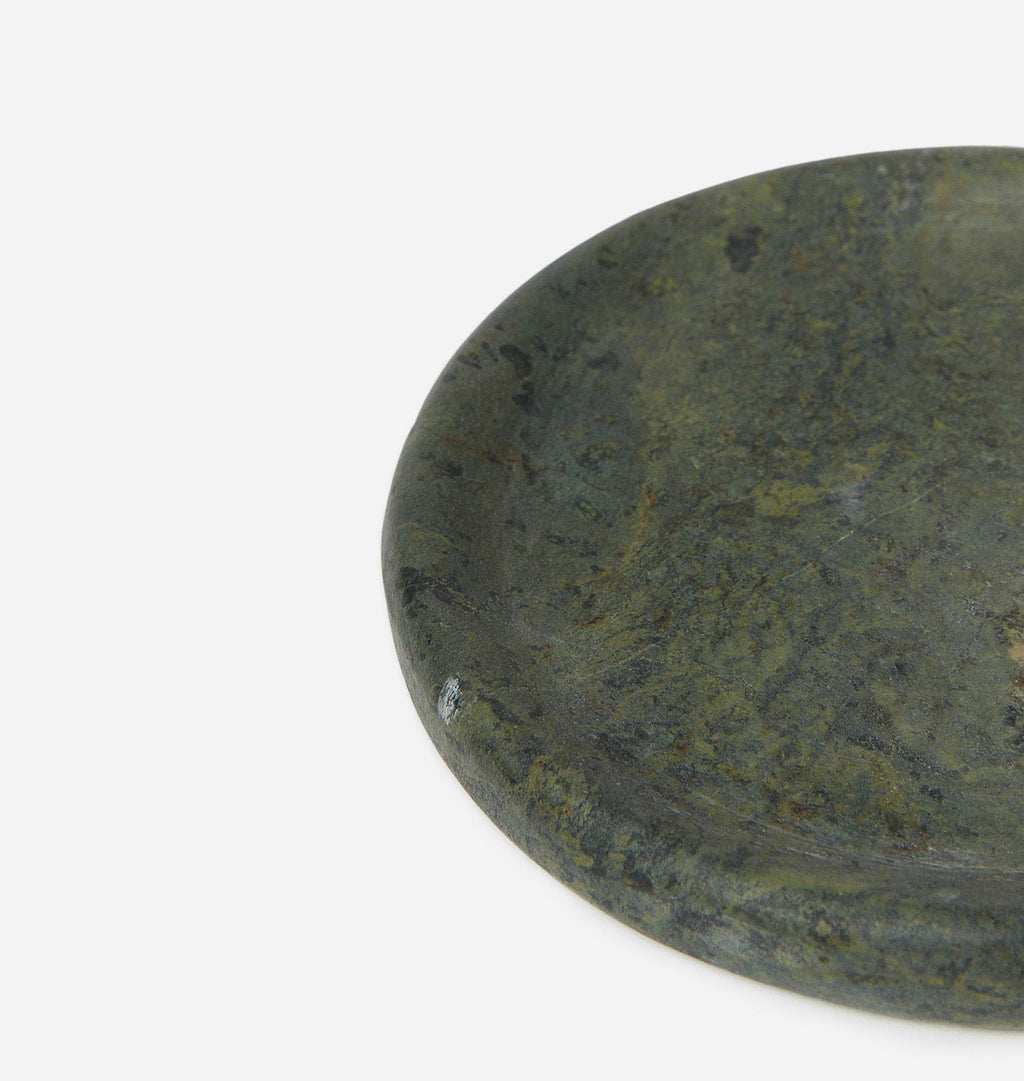 Amber Interiors - Allyn Marble Coaster Egyptian Green S/4
