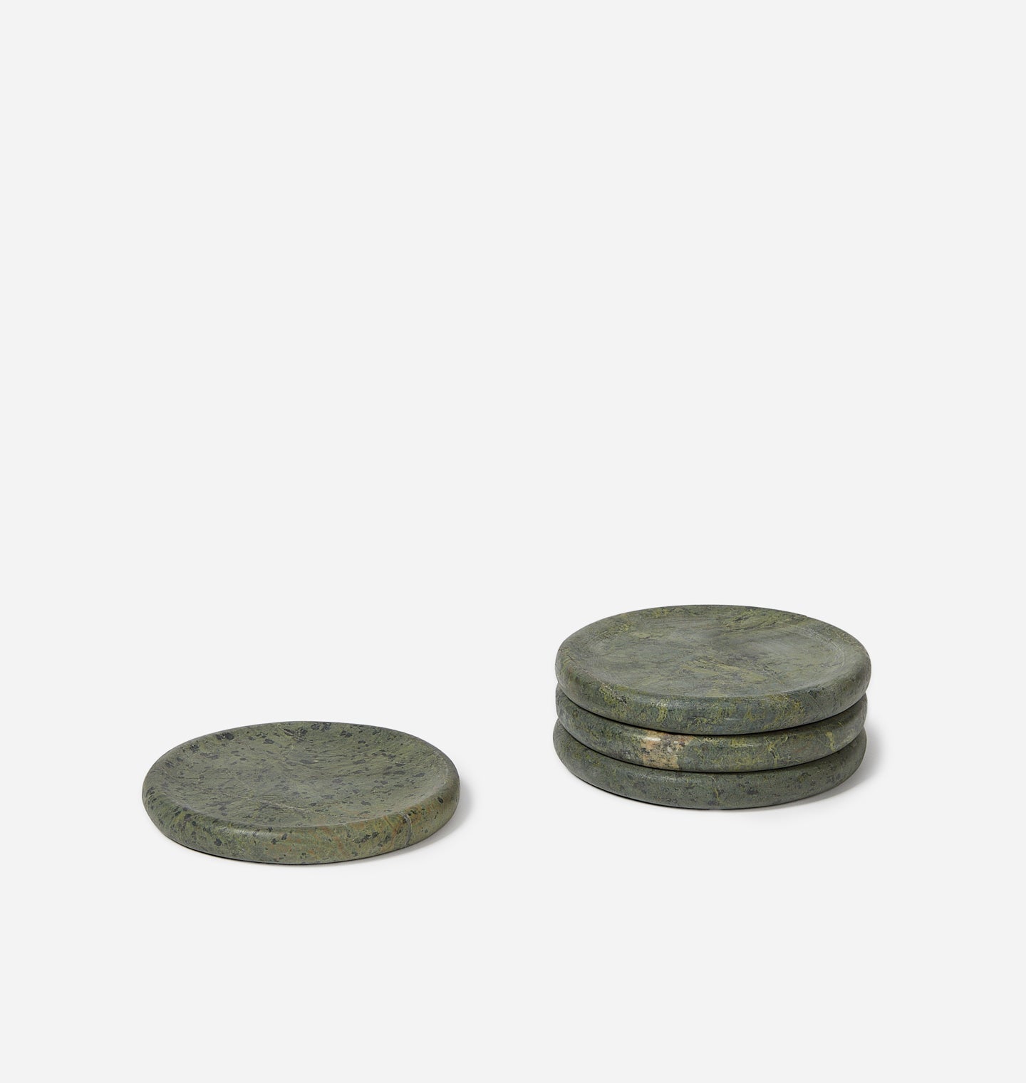 Amber Interiors - Allyn Marble Coaster Egyptian Green S/4