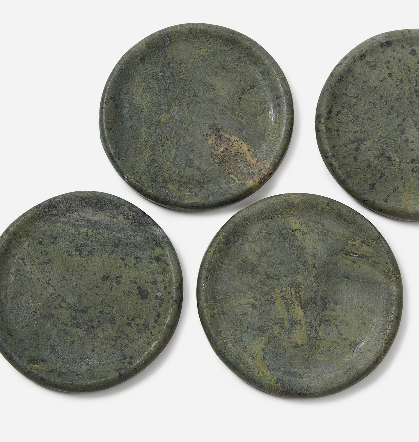 Amber Interiors - Allyn Marble Coaster Egyptian Green S/4