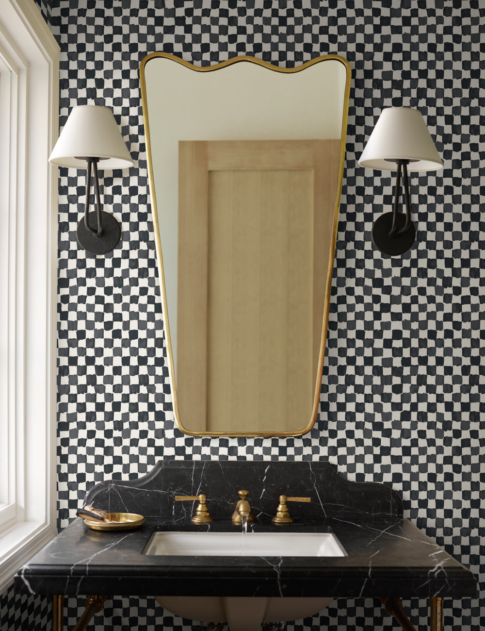 Lulu and Georgia - Checkerboard Wallpaper by Sarah Sherman Samuel
