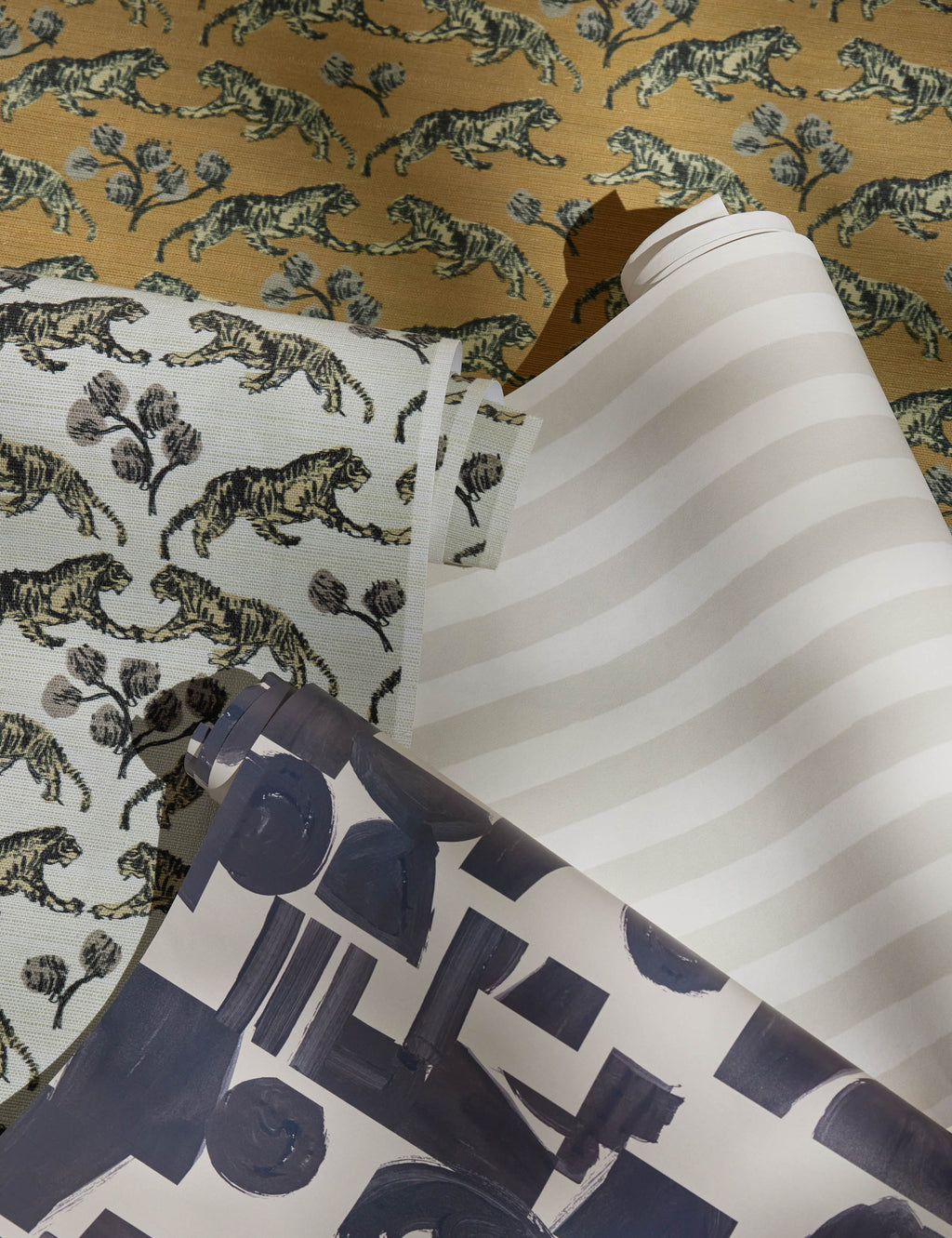 Lulu and Georgia - Painterly Stripe Wallpaper by Sarah Sherman Samuel