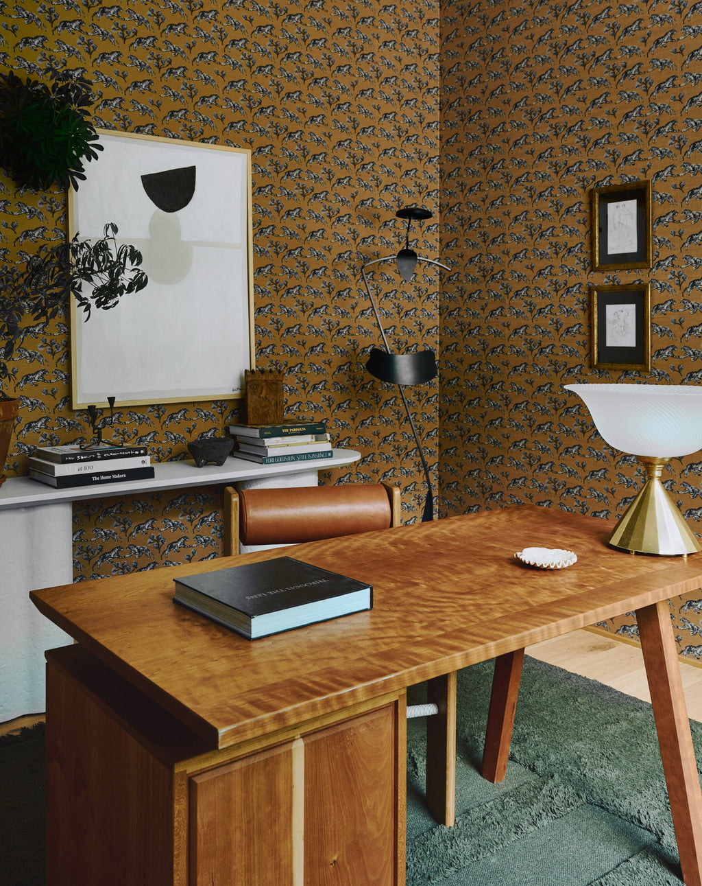 Lulu and Georgia - Tiger Grasscloth Wallpaper by Sarah Sherman Samuel