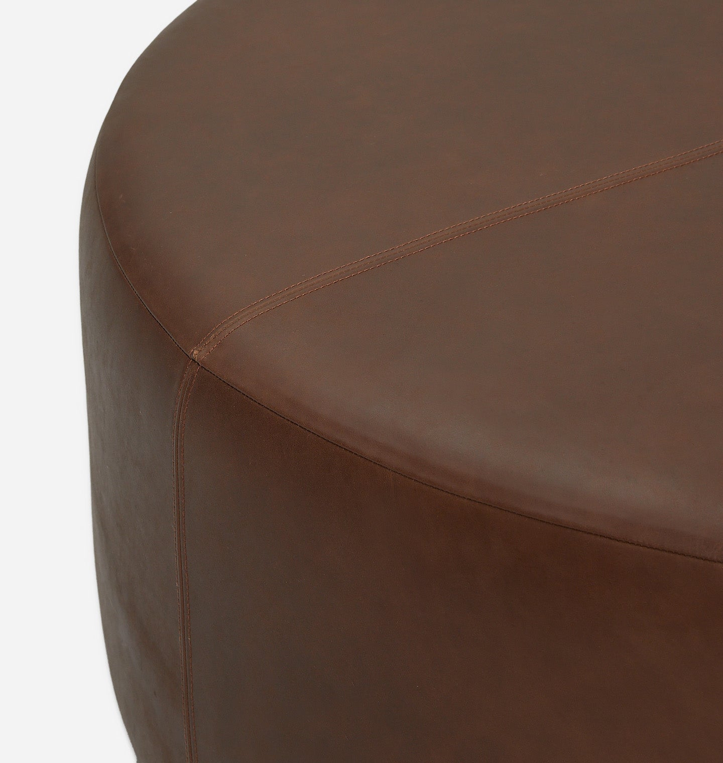 Amber Interiors - Tocho Round Leather Ottoman