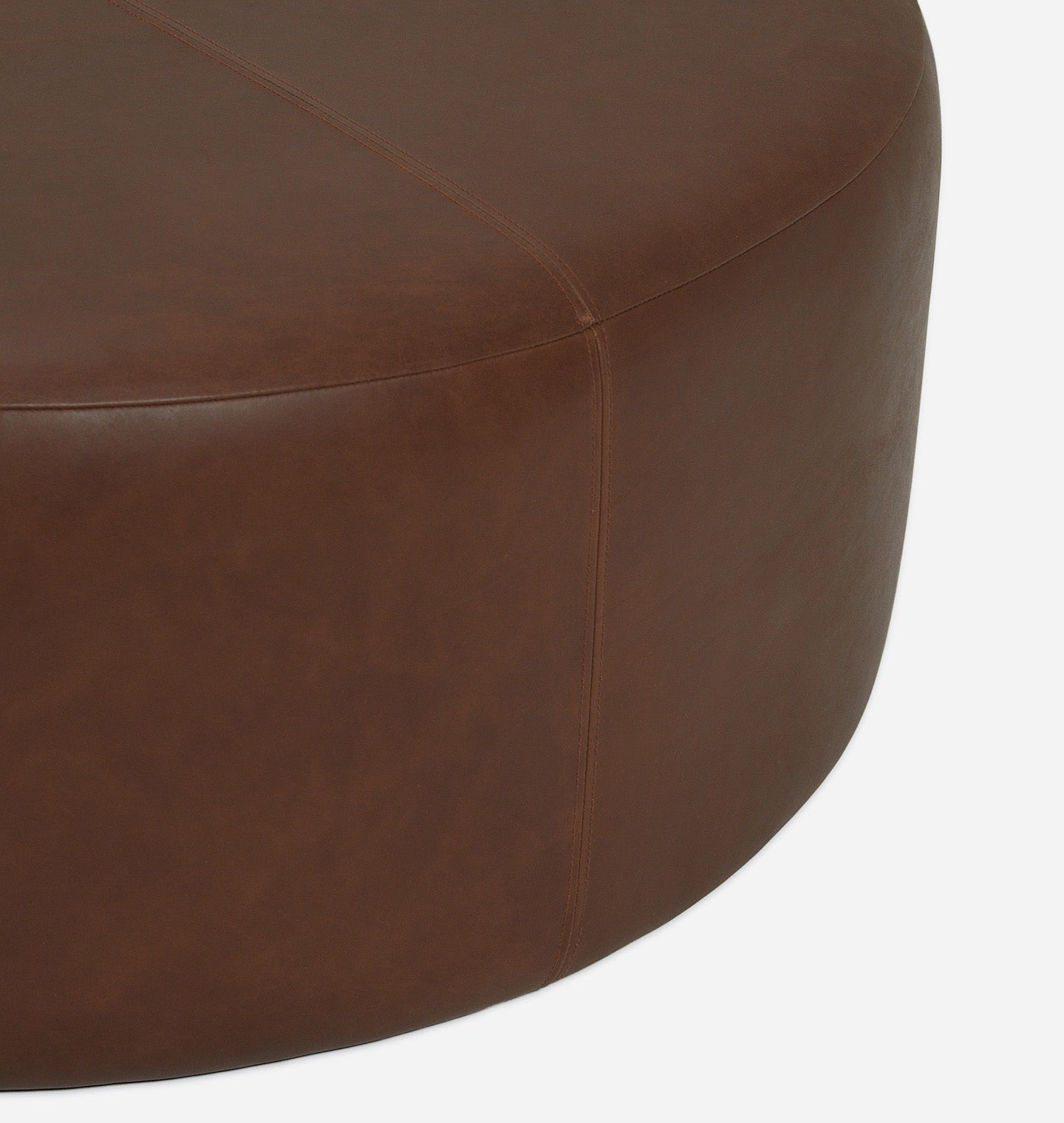 Amber Interiors - Tocho Round Leather Ottoman