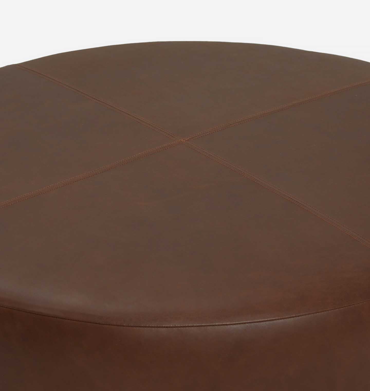 Amber Interiors - Tocho Round Leather Ottoman