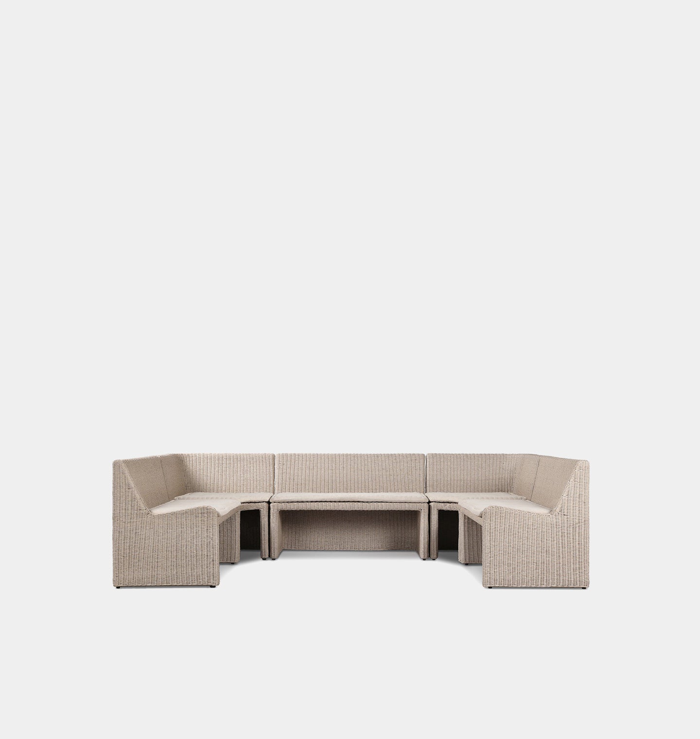 Amber Interiors - Senna Outdoor U - Shape Dining Banquette