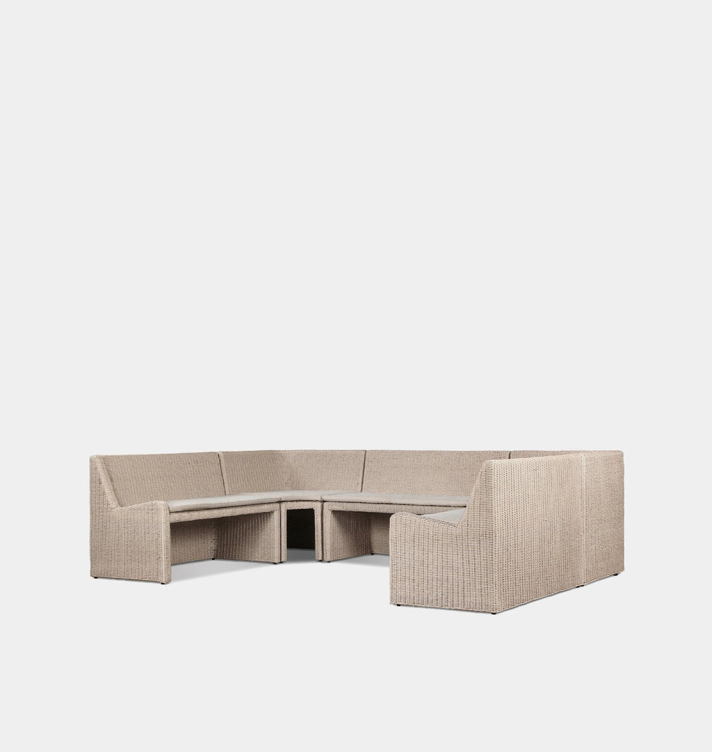 Amber Interiors - Senna Outdoor U - Shape Dining Banquette