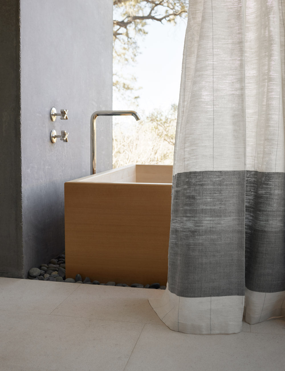 Lulu and Georgia - Karo Shower Curtain by Bolé Road Textiles