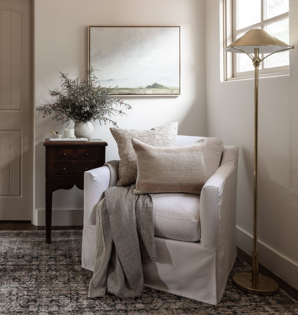 Amber Interiors - Musa Brass Floor Lamp