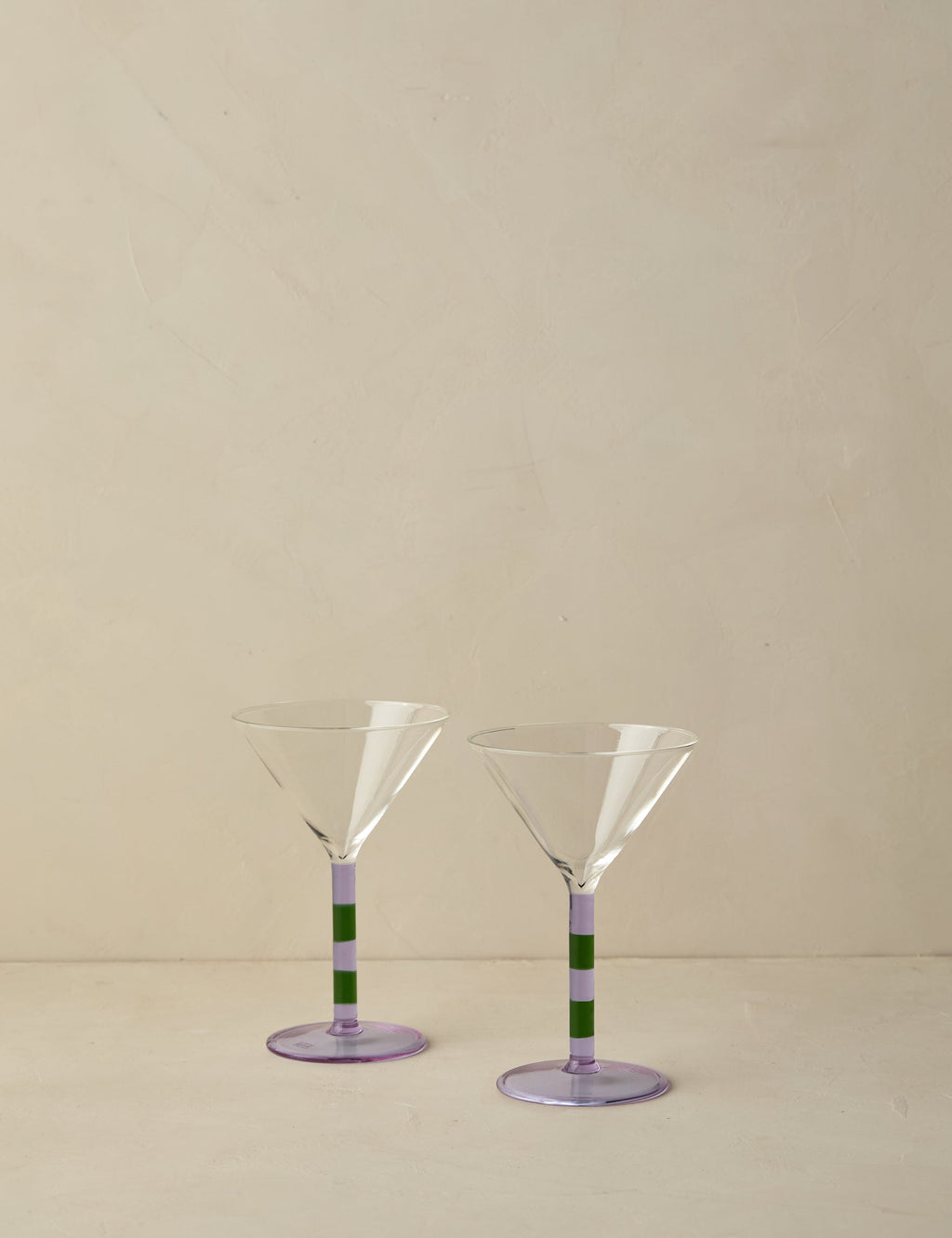 Lulu and Georgia - Striped Martini Glass (Set of 2) by FAZEEK