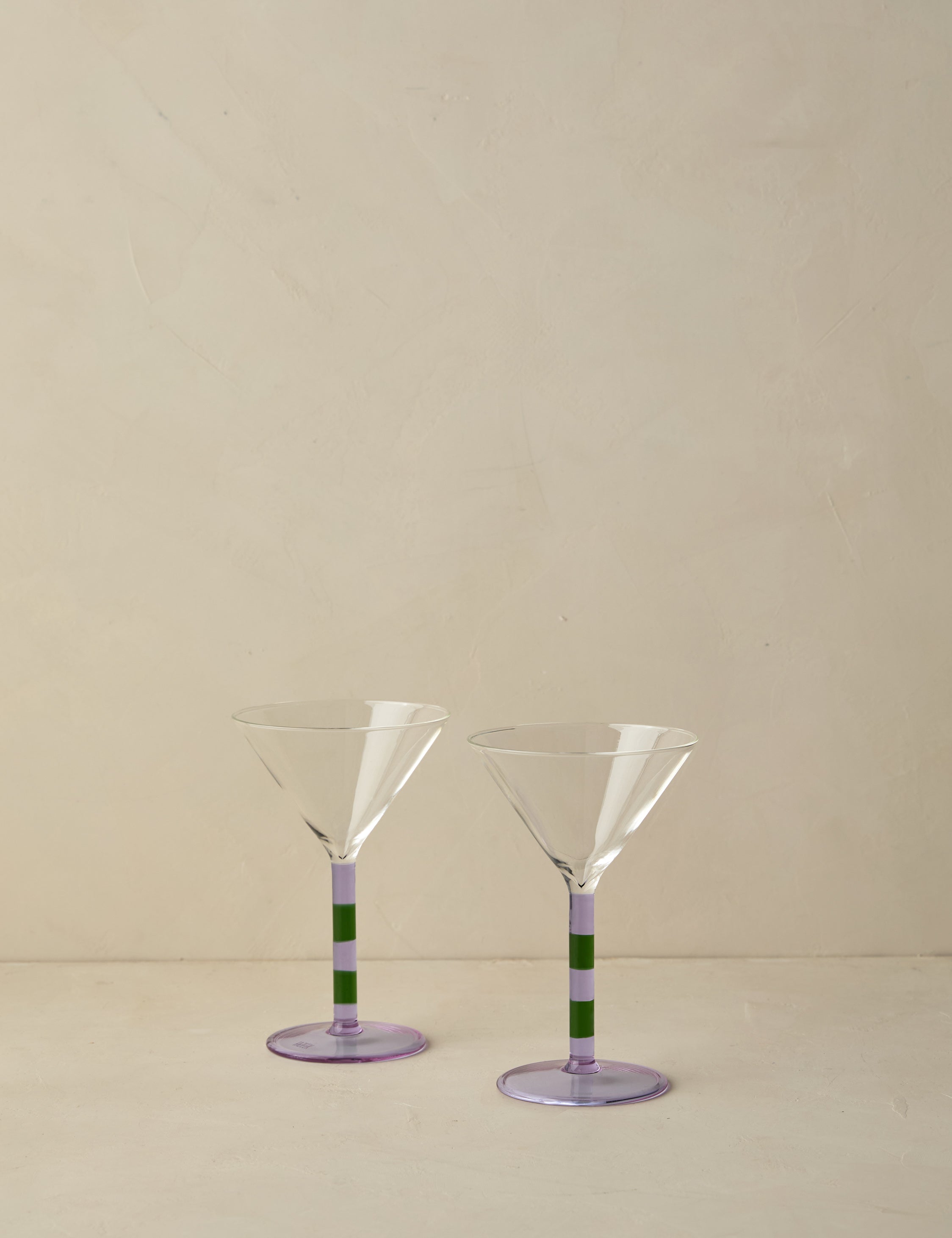 Lulu and Georgia - Striped Martini Glass (Set of 2) by FAZEEK