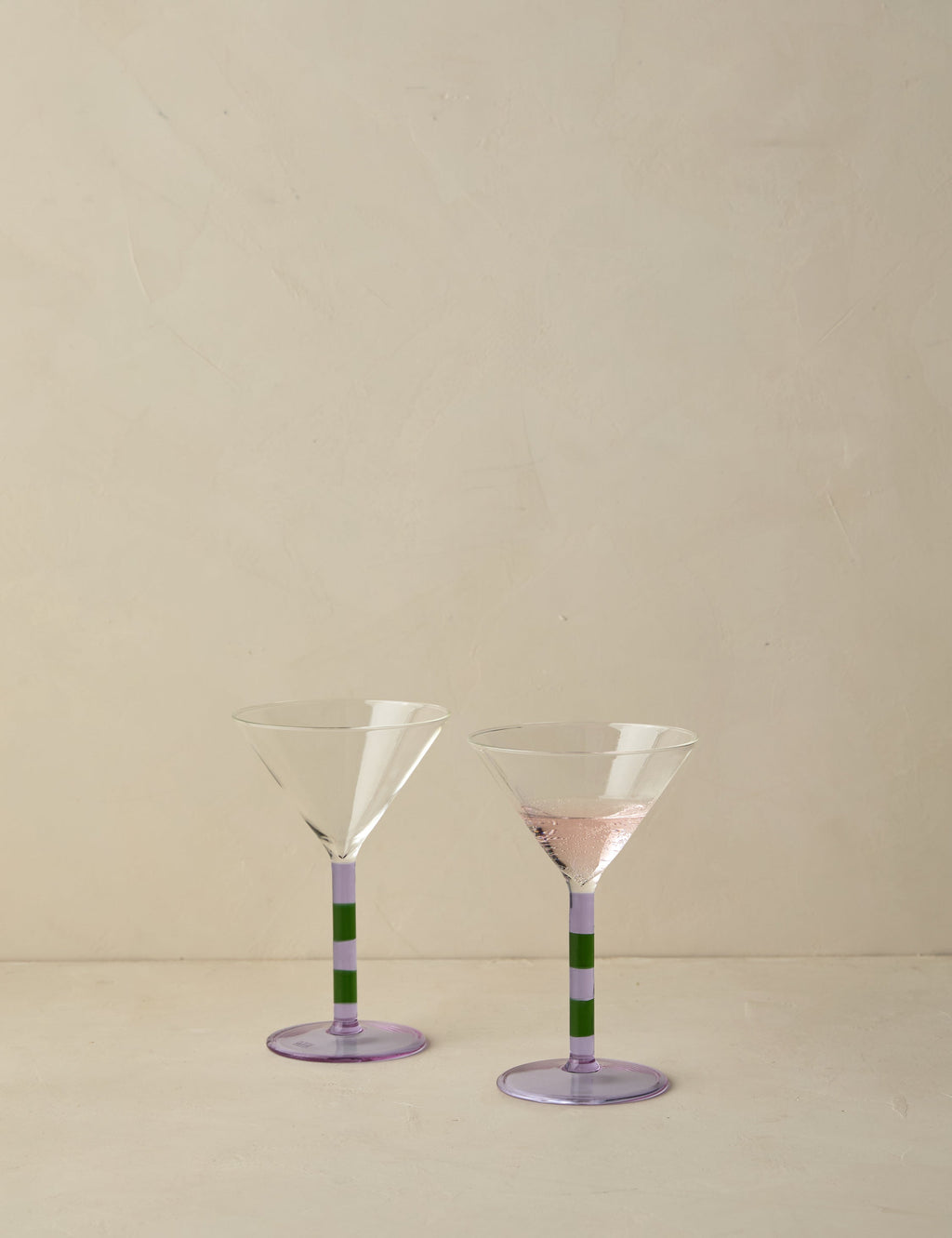 Lulu and Georgia - Striped Martini Glass (Set of 2) by FAZEEK