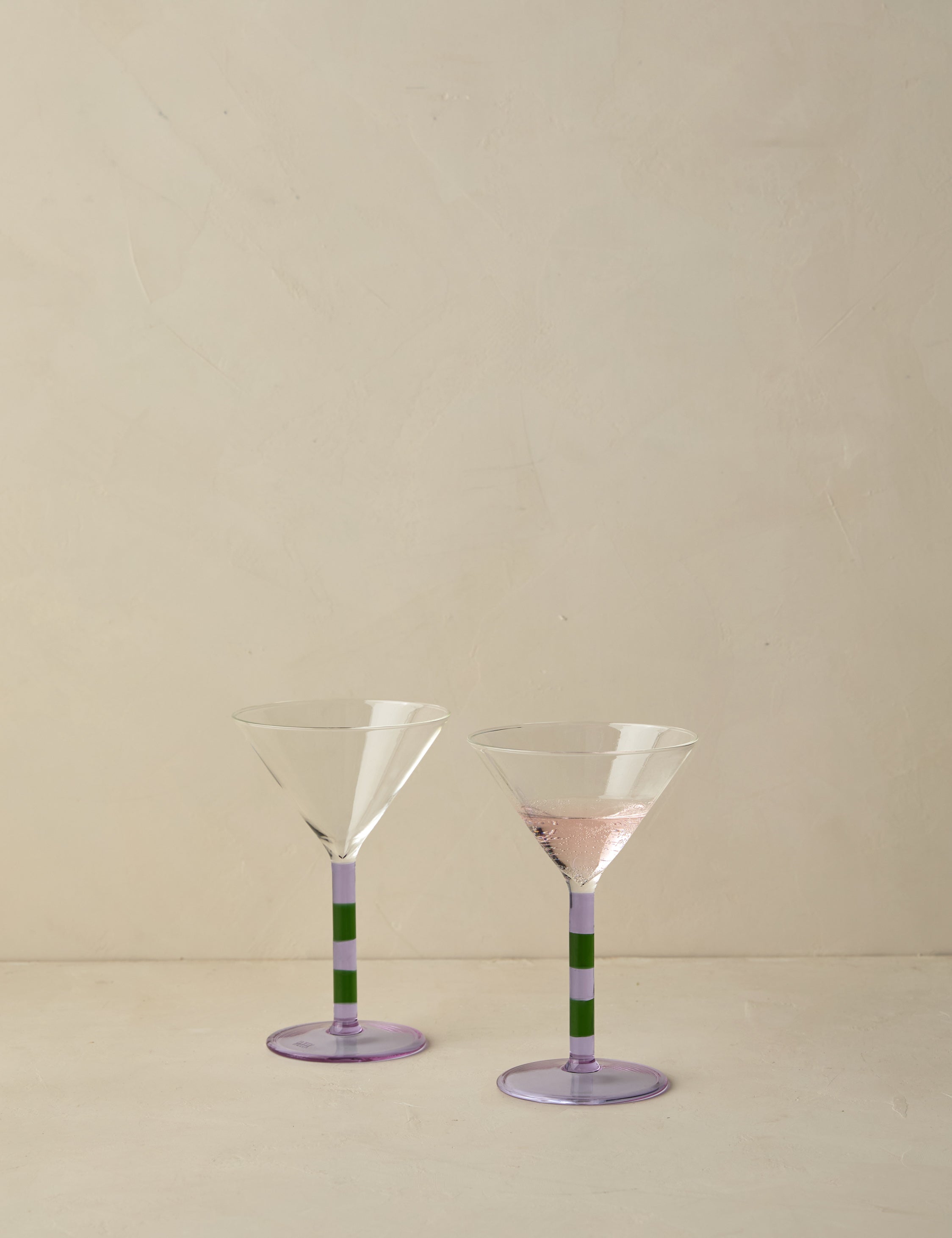 Lulu and Georgia - Striped Martini Glass (Set of 2) by FAZEEK
