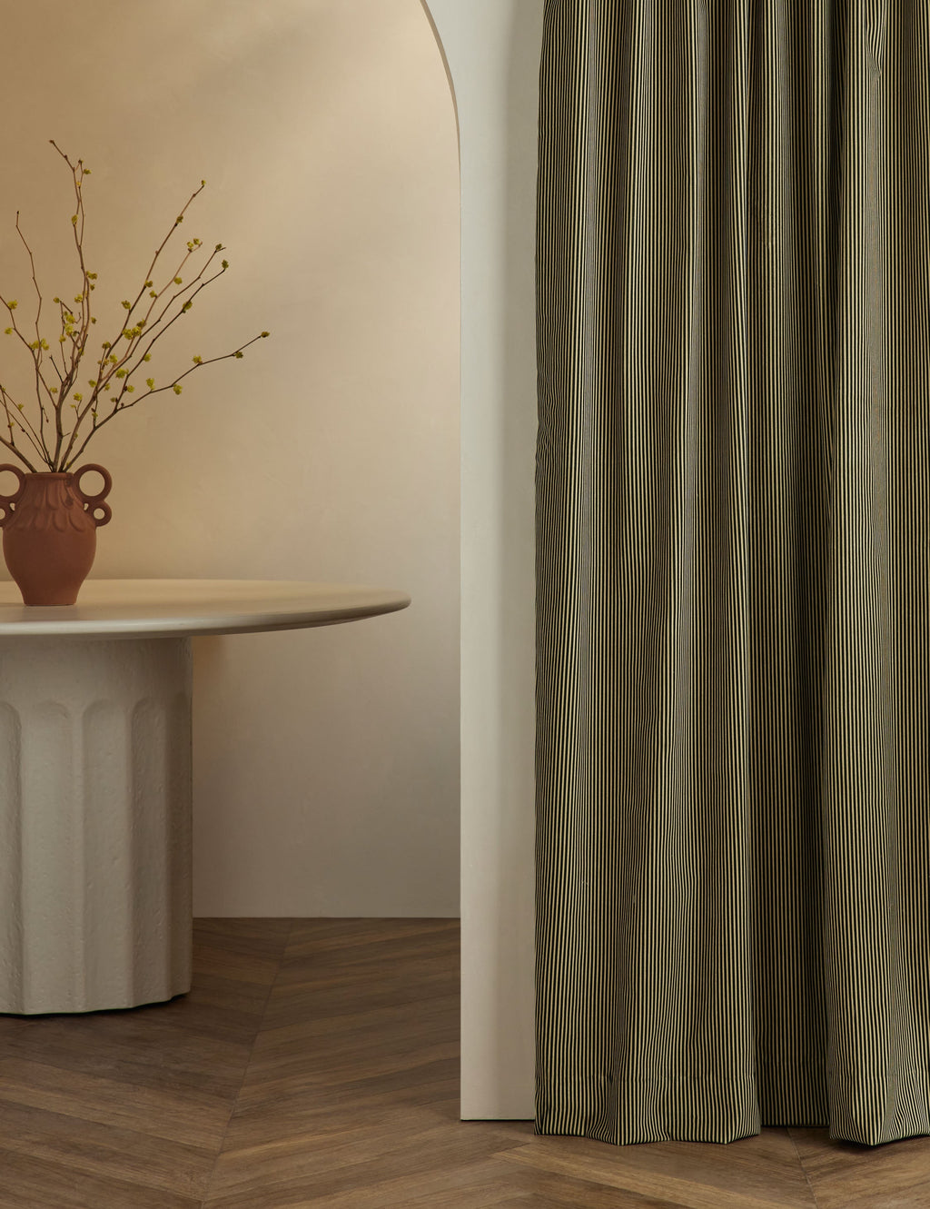 Lulu and Georgia - Striped Velvet Curtain Panel by Sarah Sherman Samuel