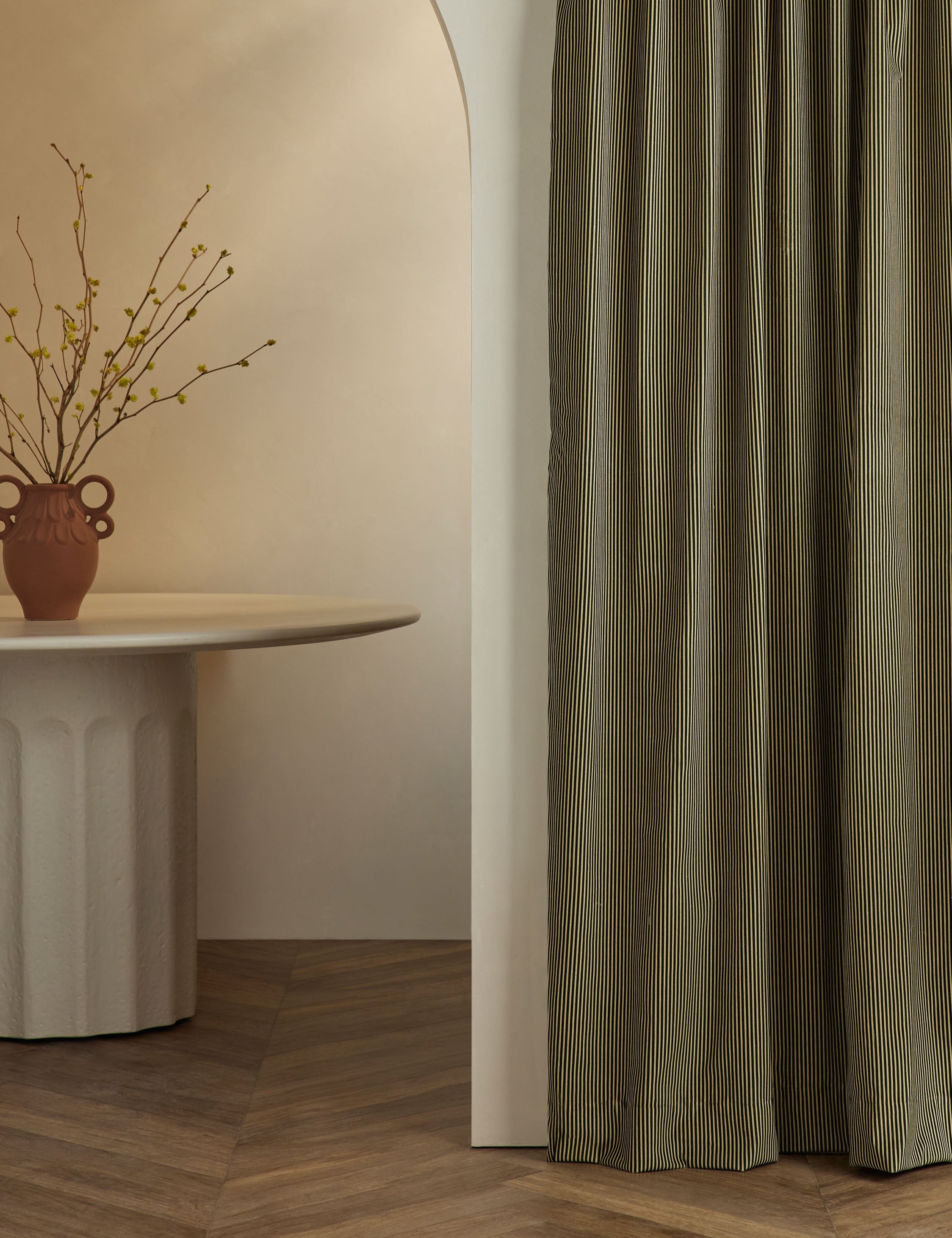 Lulu and Georgia - Striped Velvet Curtain Panel by Sarah Sherman Samuel