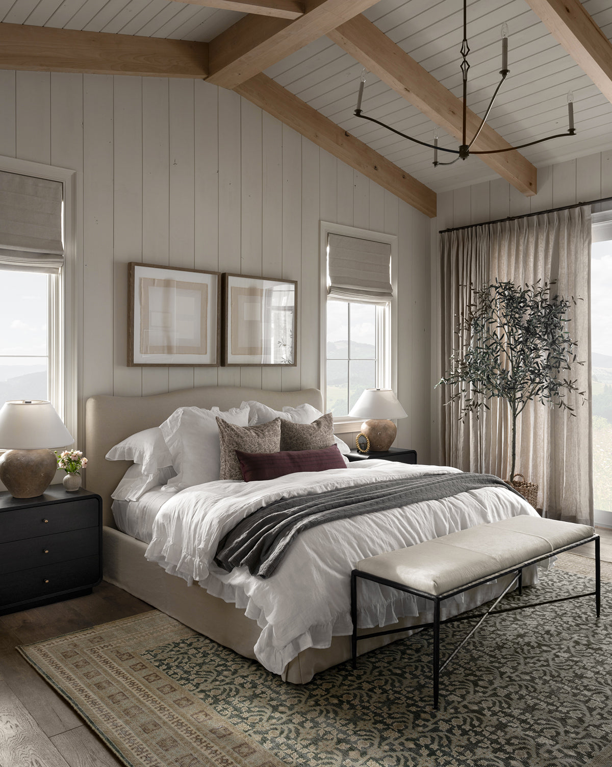 McGee & Co - Ruffle White Linen Duvet Cover