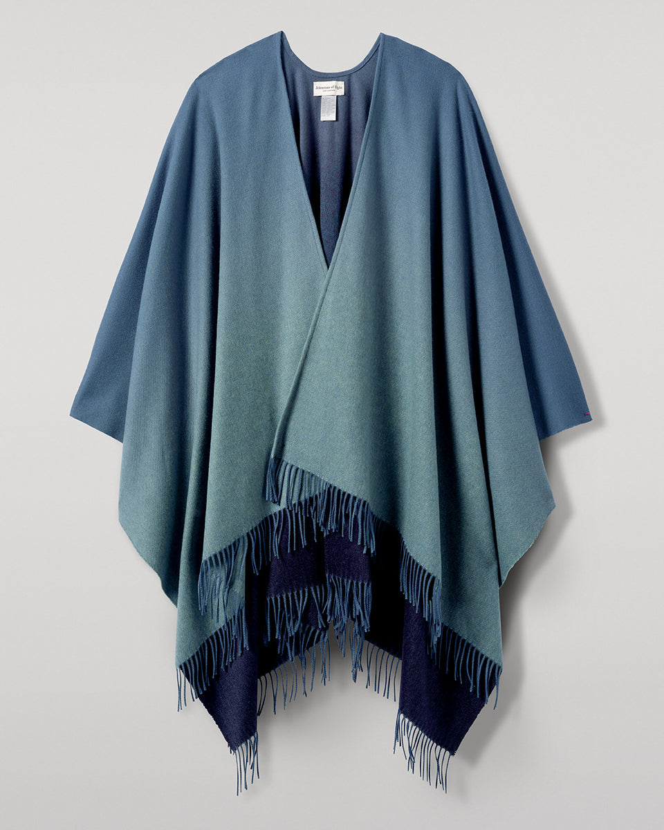 Johnstons of Elgin - Blue Ombré Cashmere Cape