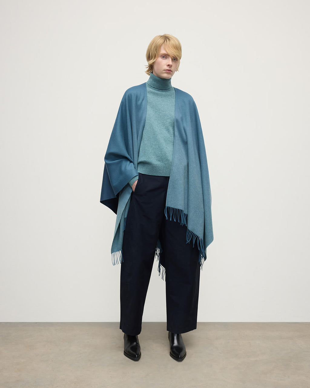 Johnstons of Elgin - Blue Ombré Cashmere Cape