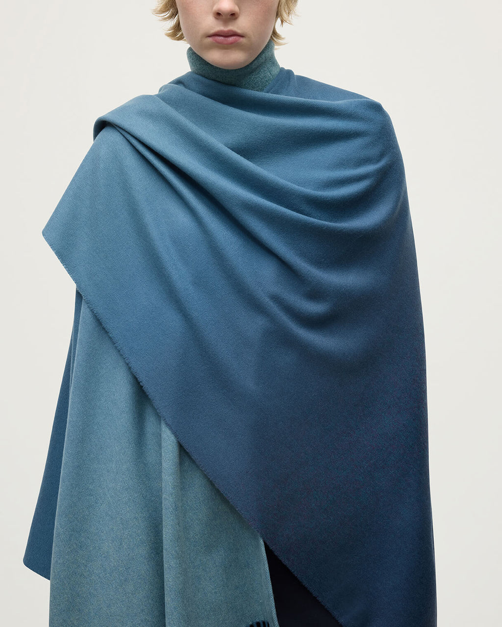 Johnstons of Elgin - Blue Ombré Cashmere Cape