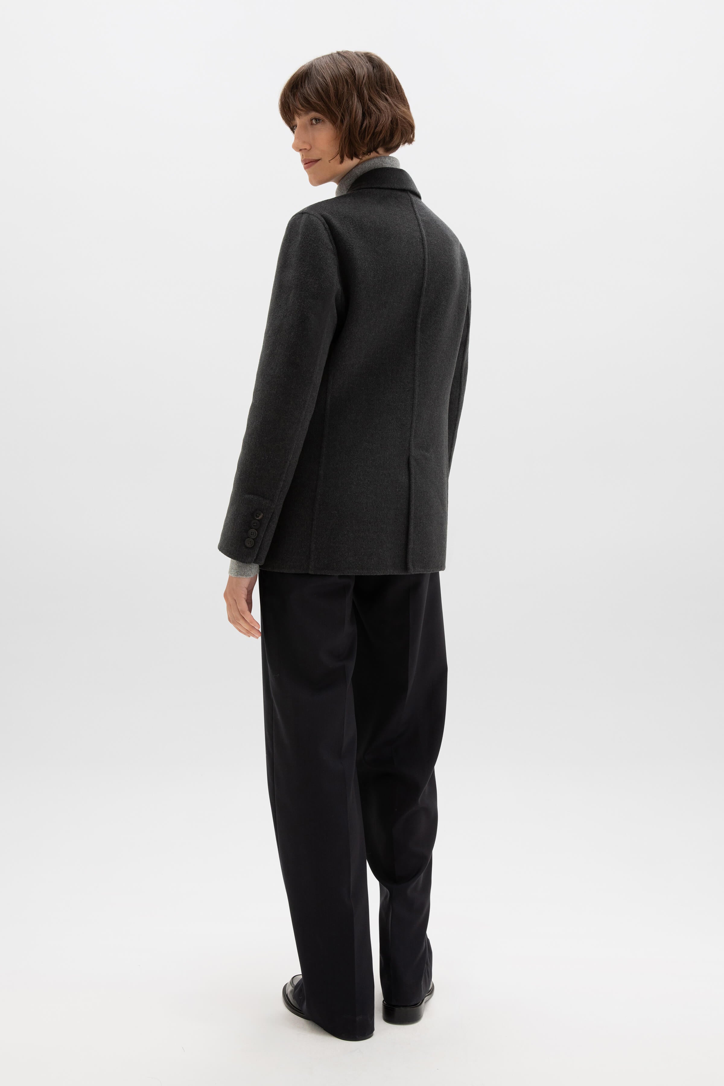 Johnstons of Elgin - Women's Dark Grey Cashmere Blazer