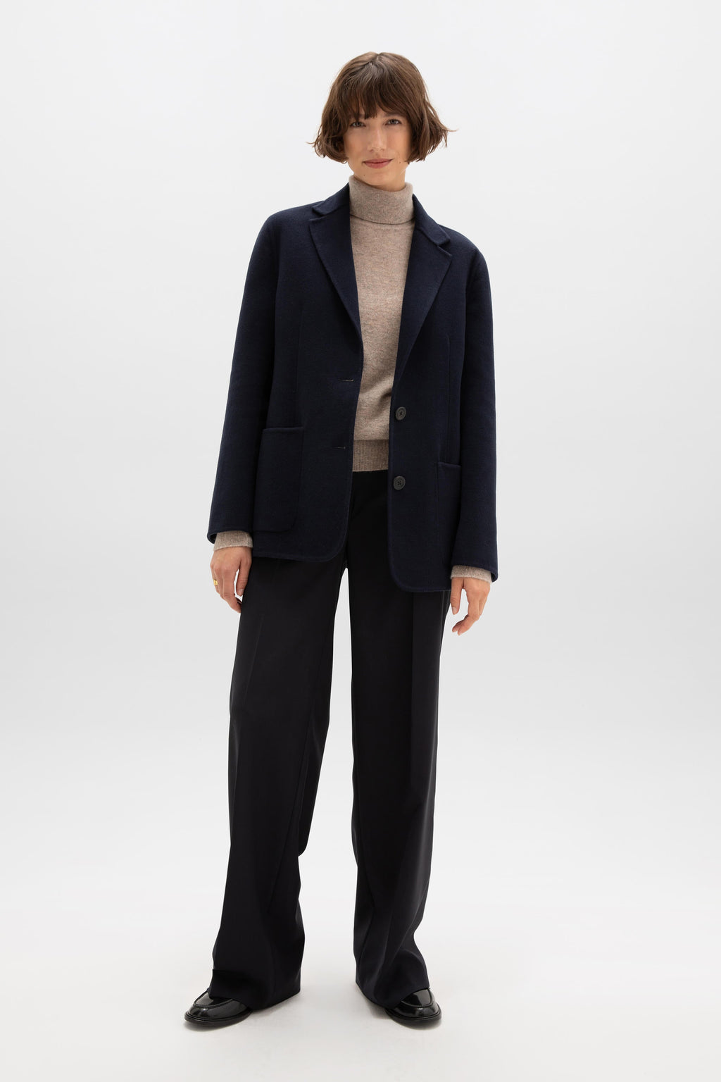 Johnstons of Elgin - Classic Navy Cashmere Blazer