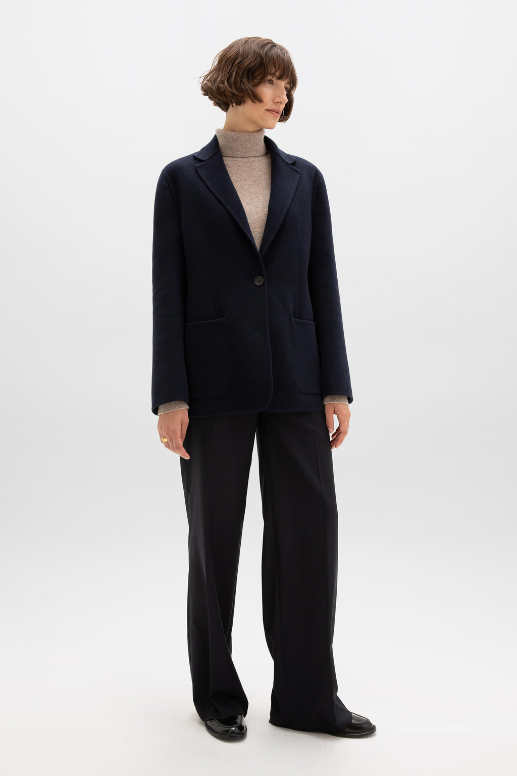 Johnstons of Elgin - Classic Navy Cashmere Blazer