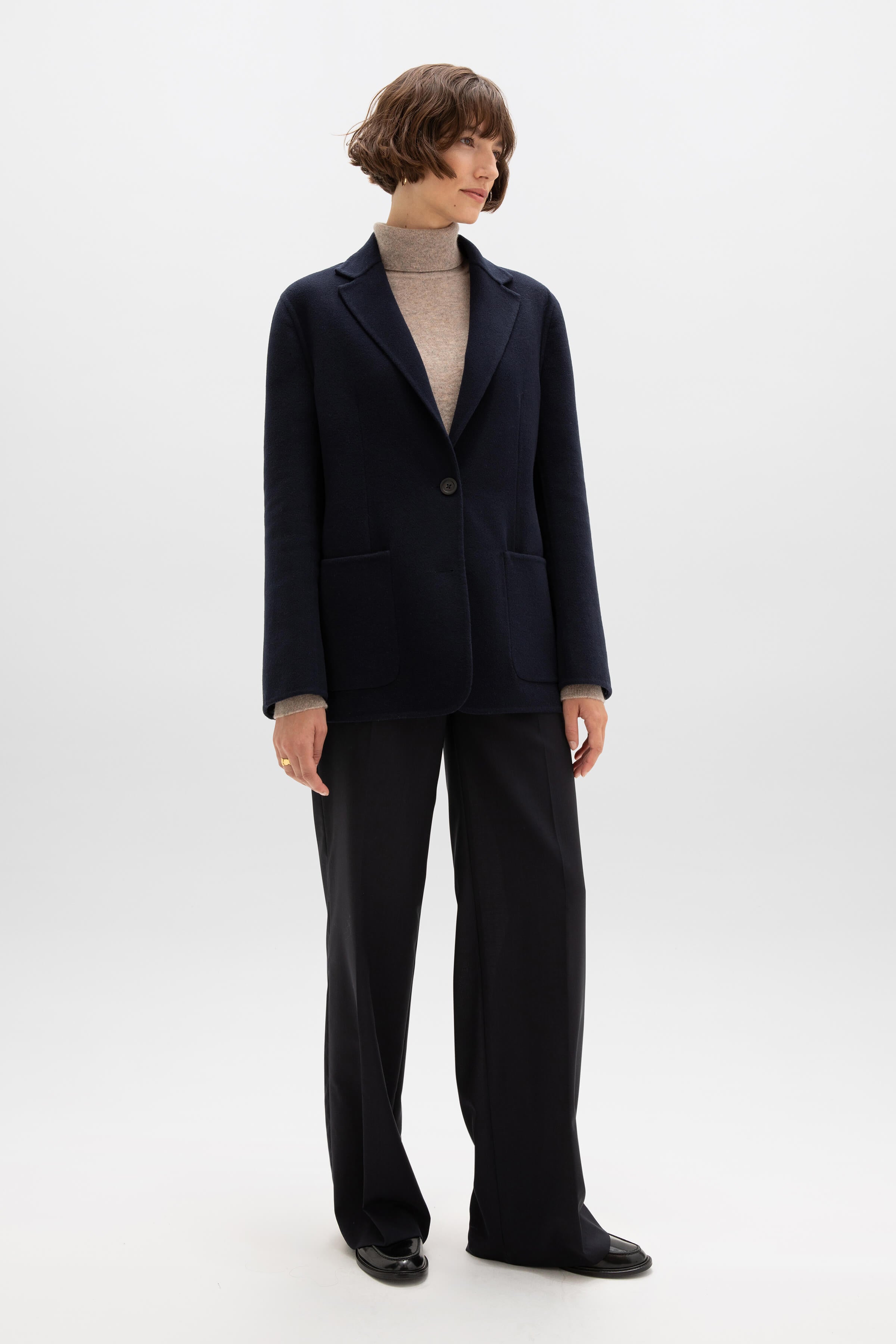 Johnstons of Elgin - Classic Navy Cashmere Blazer