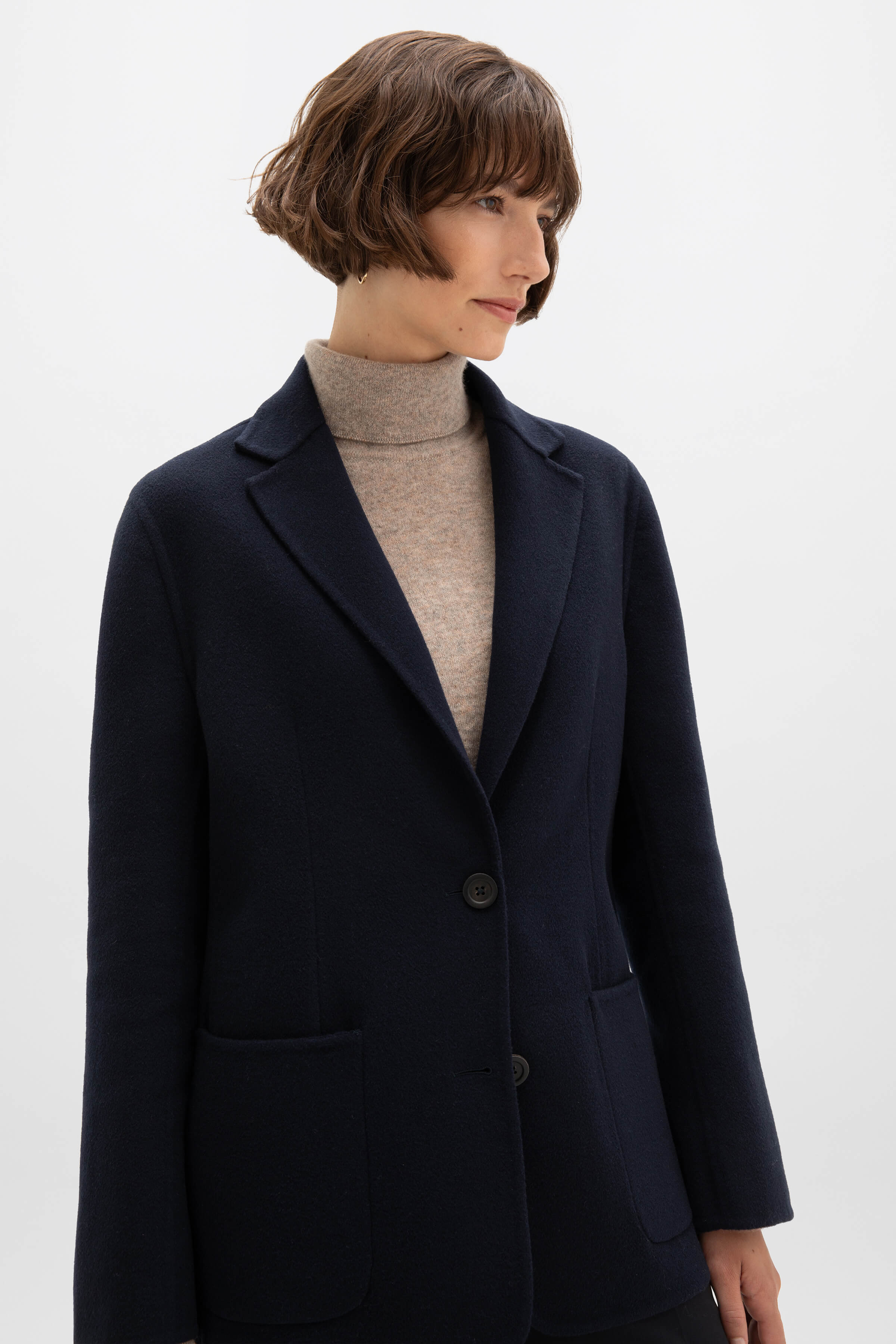 Johnstons of Elgin - Classic Navy Cashmere Blazer