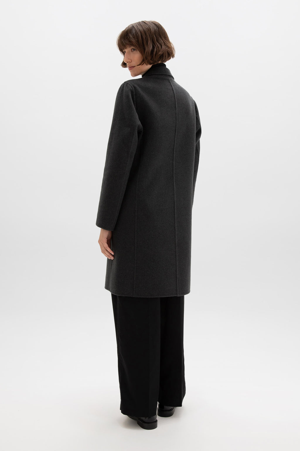 Johnstons of Elgin - Classic Dark Grey Cashmere Coat