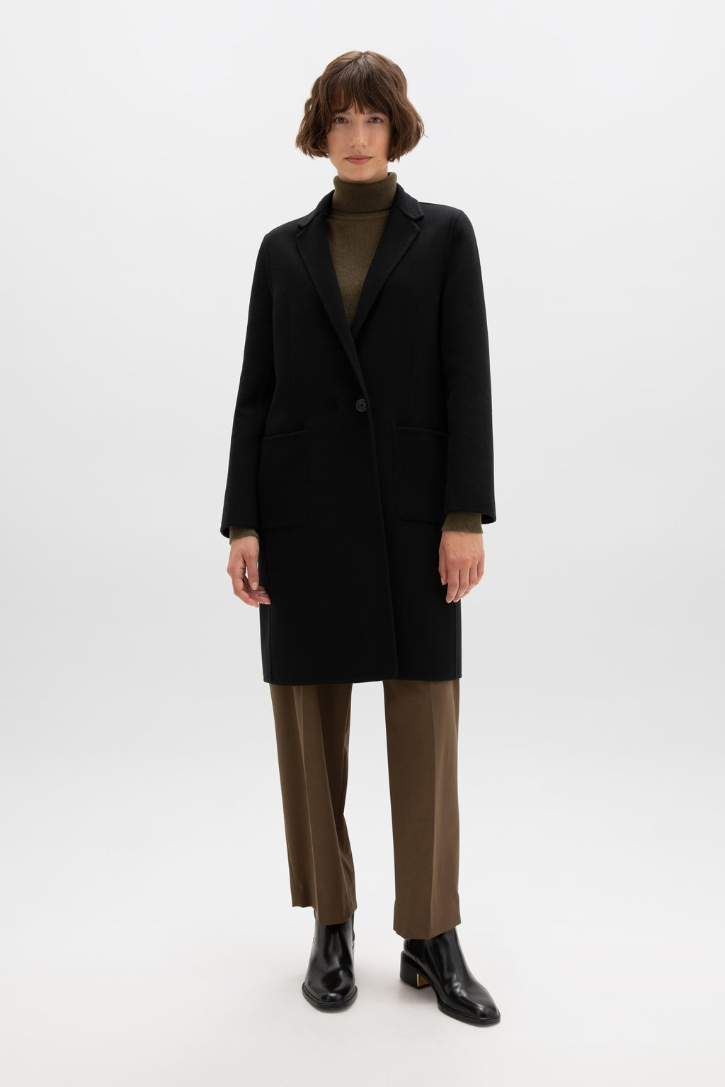Johnstons of Elgin - Classic Black Cashmere Coat
