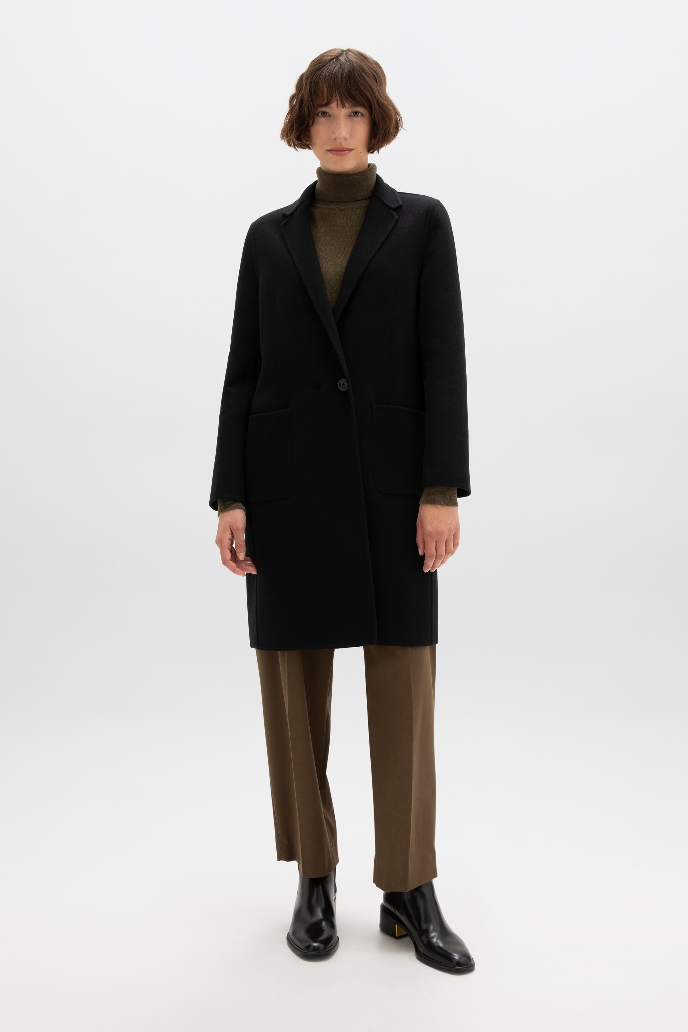 Johnstons of Elgin - Classic Black Cashmere Coat