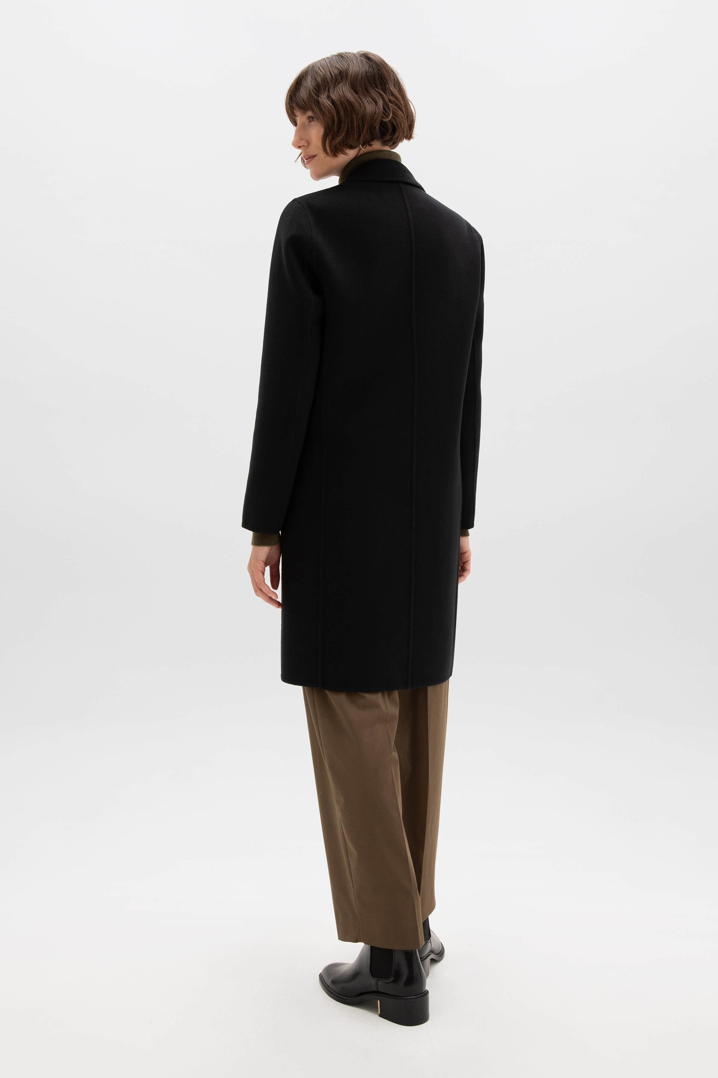 Johnstons of Elgin - Classic Black Cashmere Coat