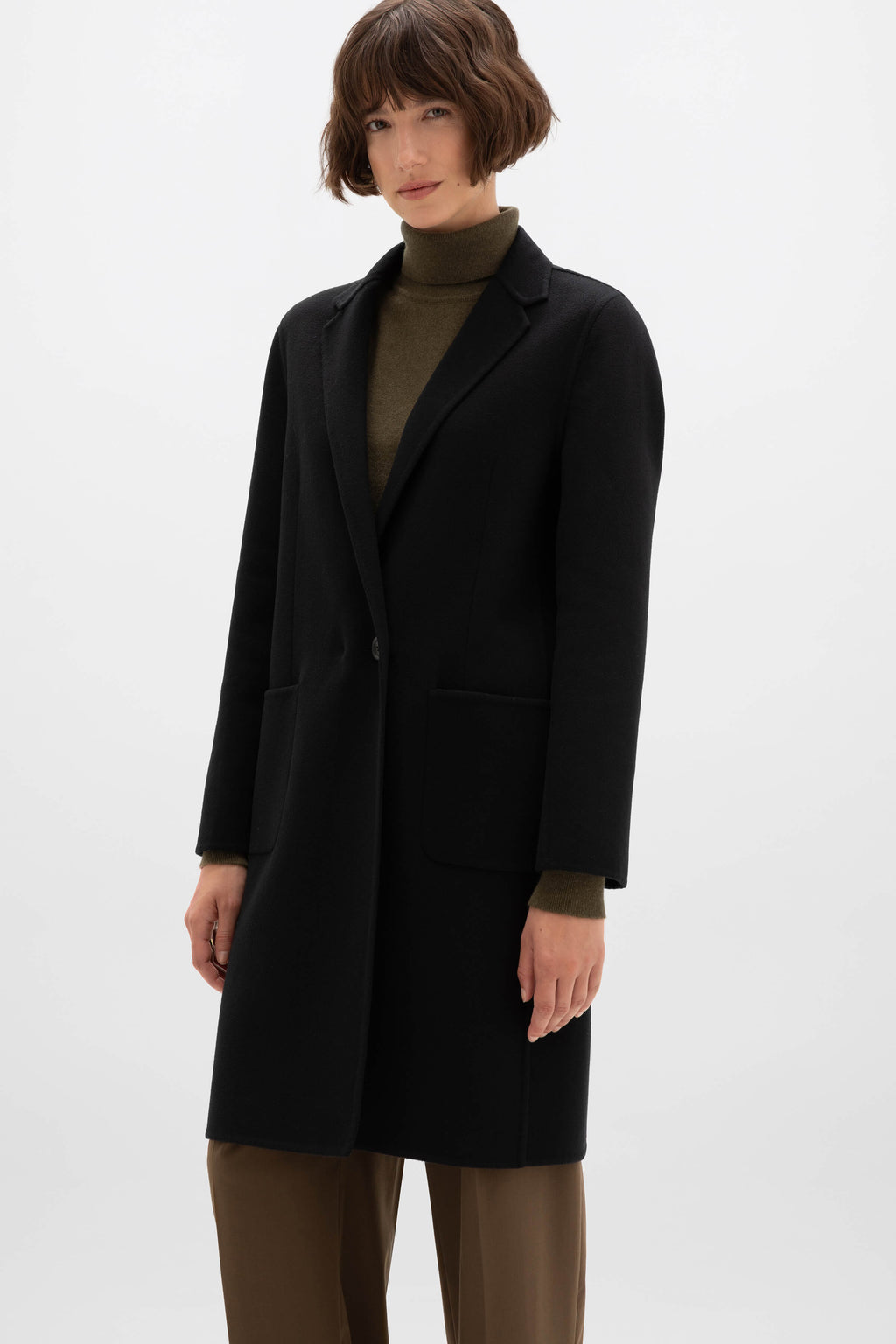 Johnstons of Elgin - Classic Black Cashmere Coat