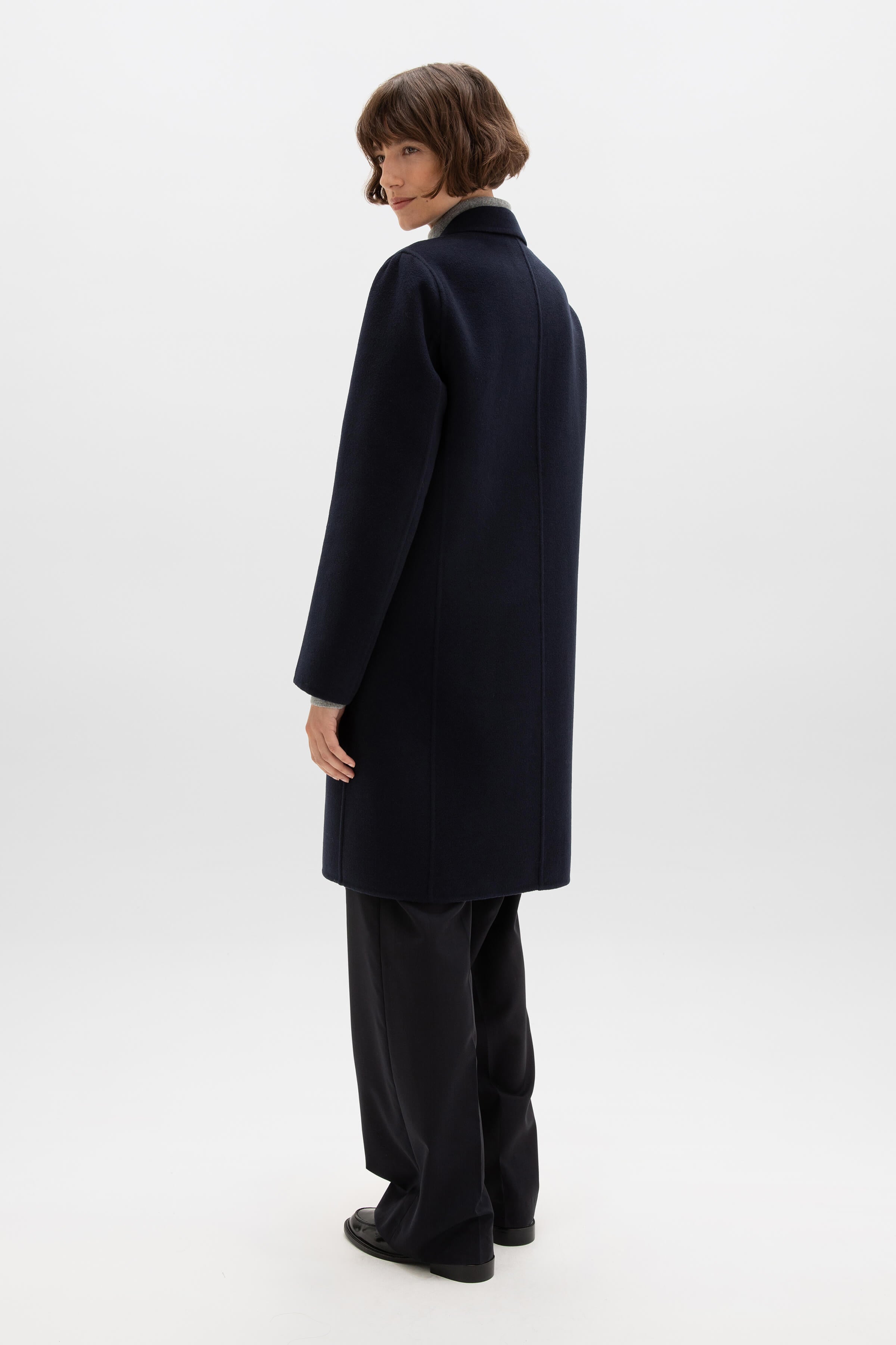 Johnstons of Elgin - Classic Navy Cashmere Coat