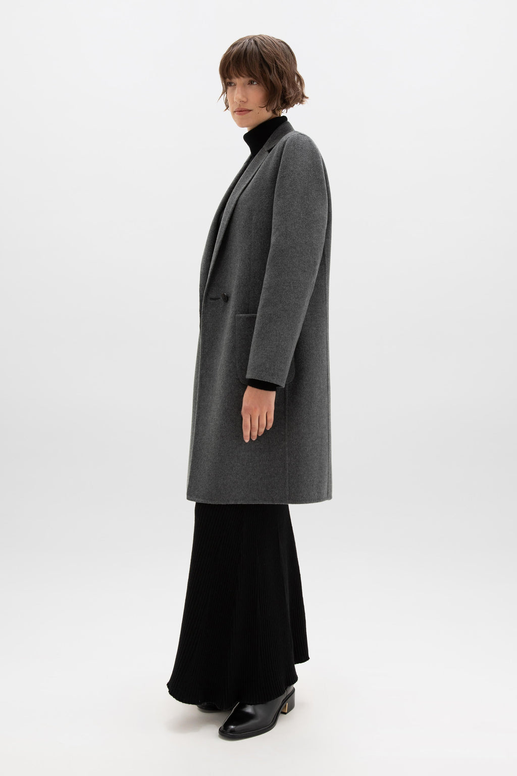 Johnstons of Elgin - Classic Mid Grey Cashmere Coat