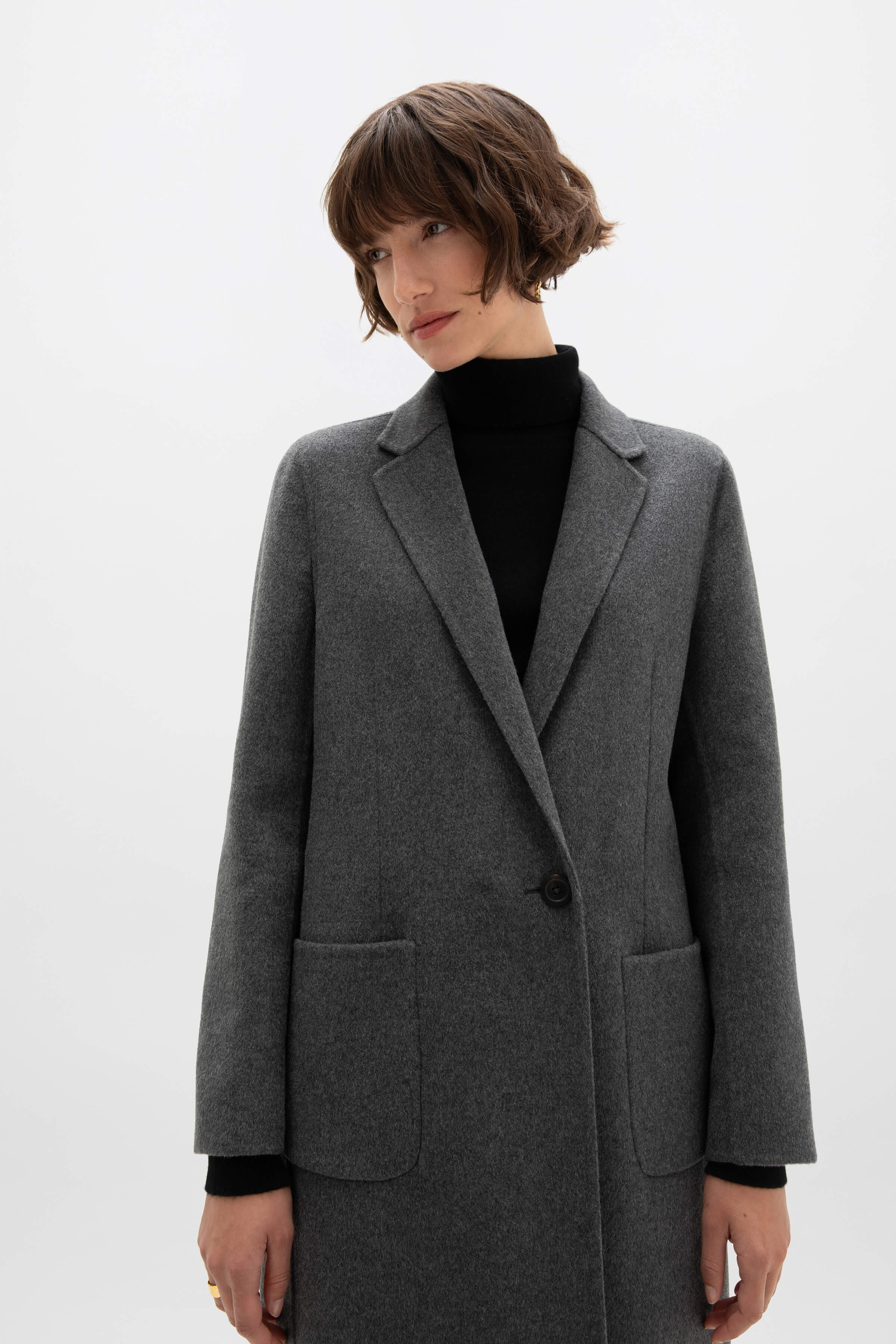 Johnstons of Elgin - Classic Mid Grey Cashmere Coat