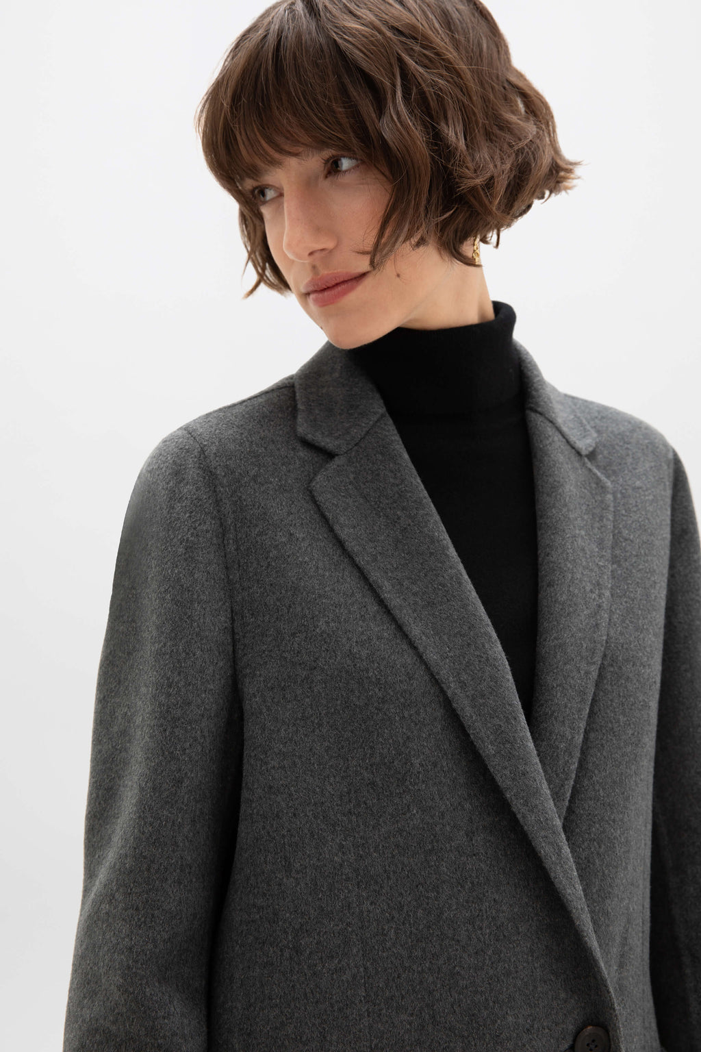 Johnstons of Elgin - Classic Mid Grey Cashmere Coat