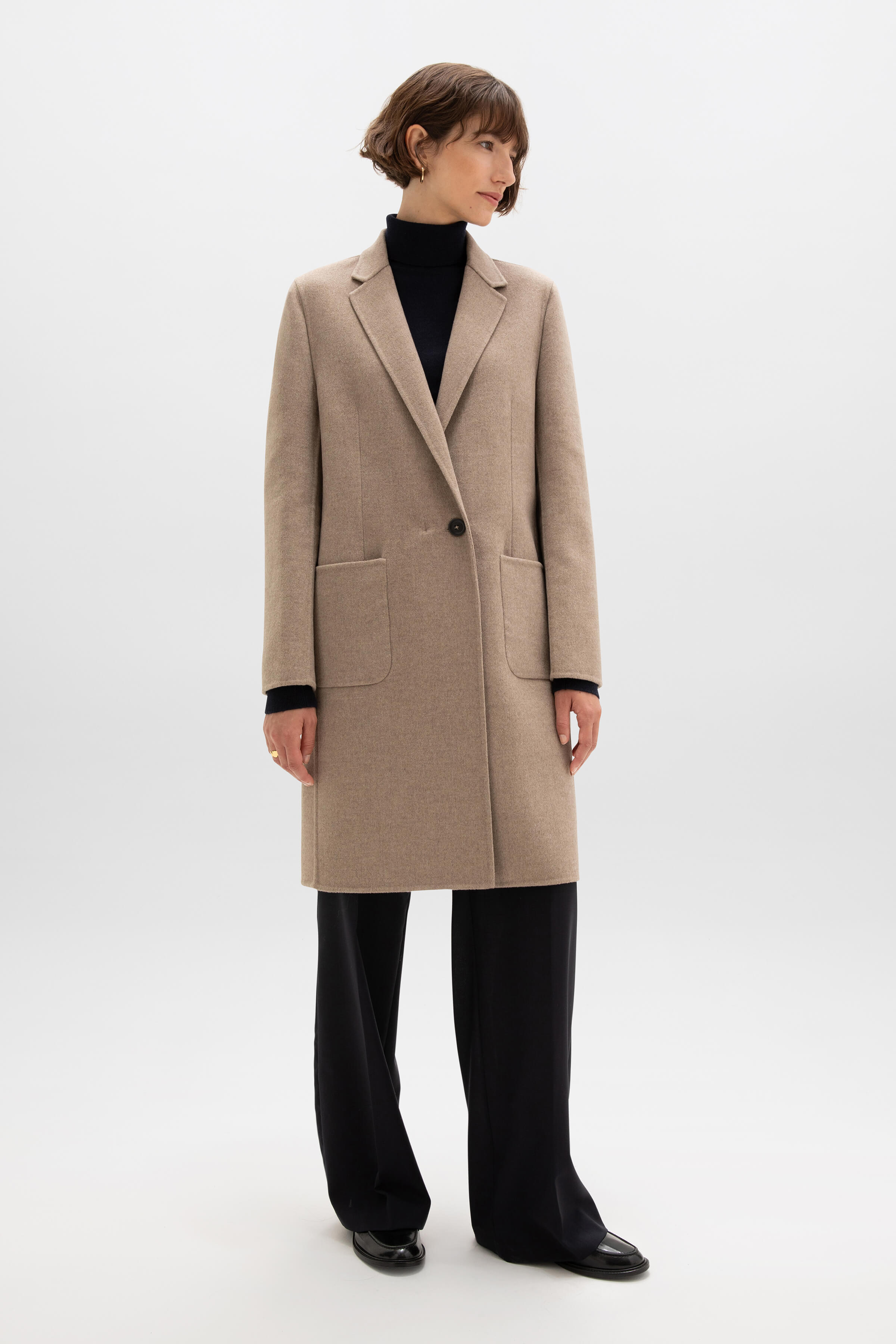 Johnstons of Elgin - Classic Light Brown Cashmere Coat