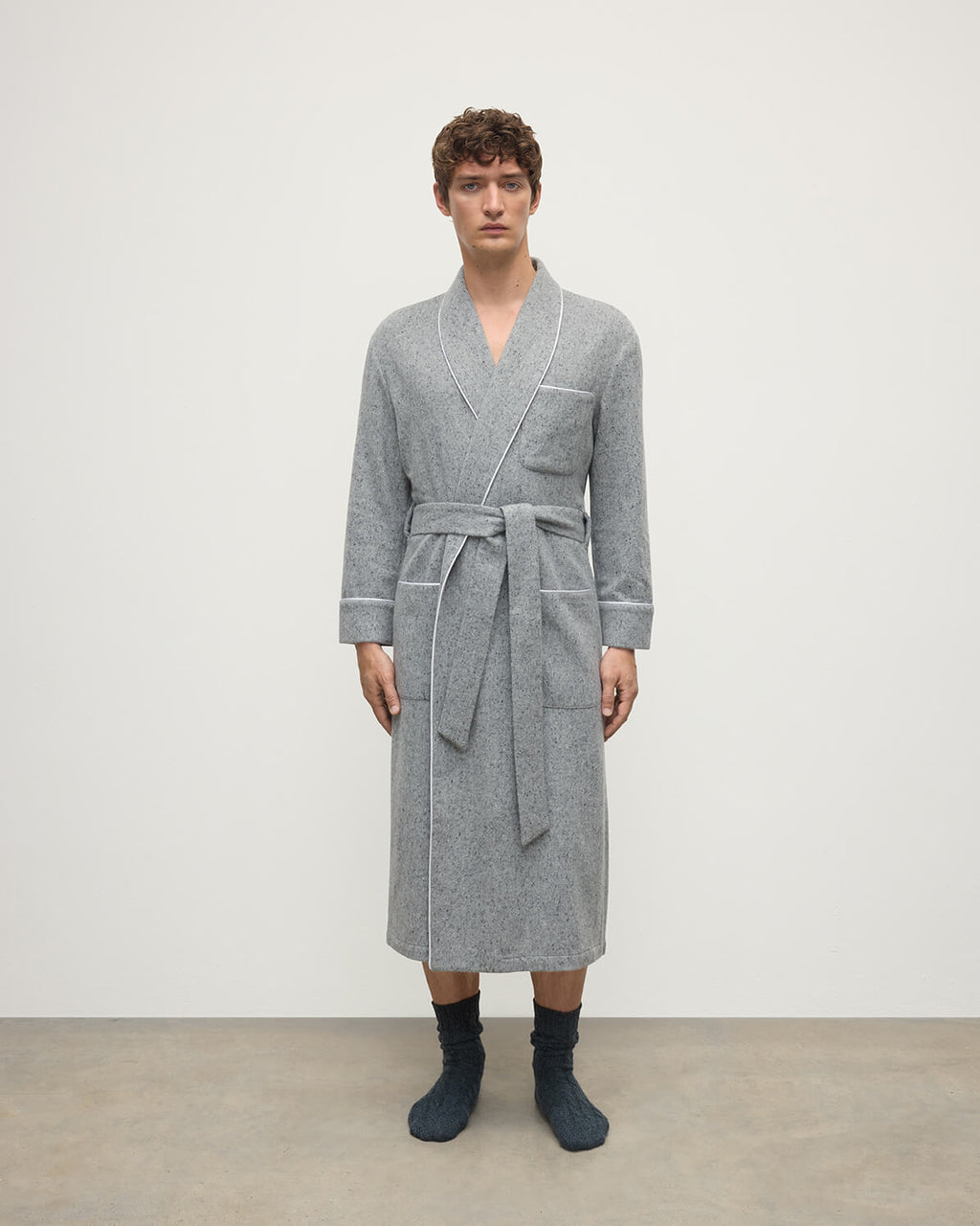 Johnstons of Elgin - Donegal Cashmere Grey Dressing Gown