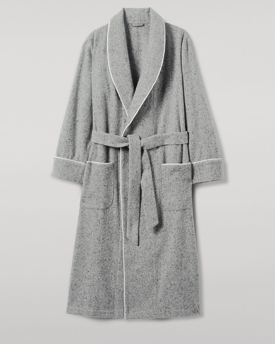 Johnstons of Elgin - Donegal Cashmere Light Grey Dressing Gown