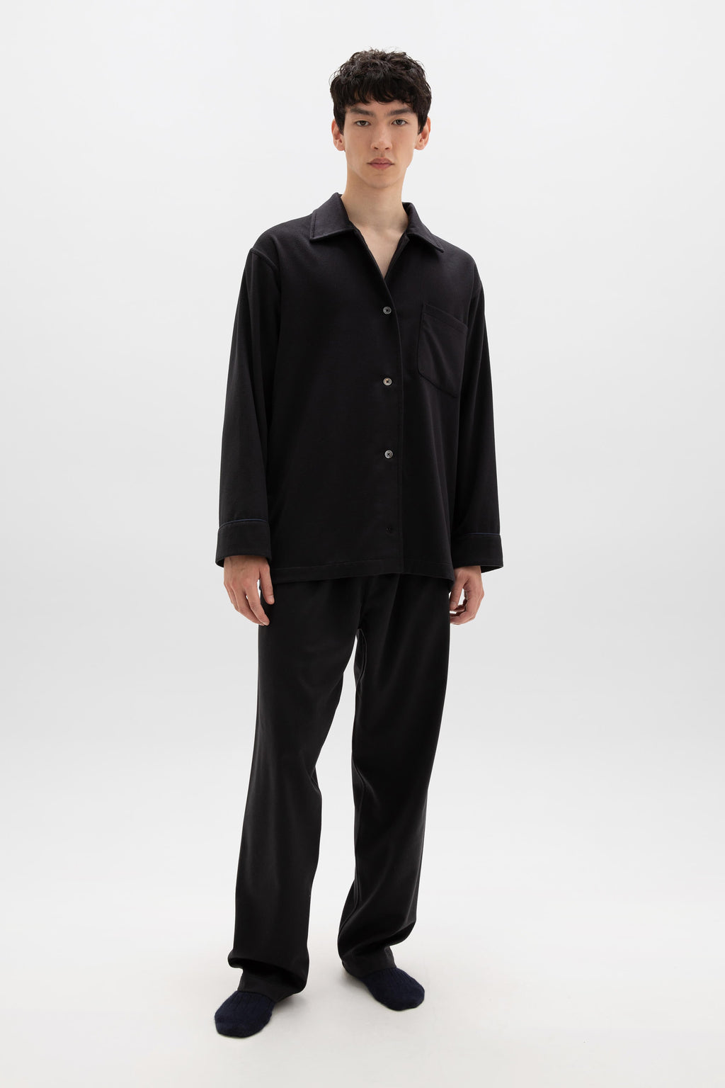 Johnstons of Elgin - Navy Cashmere Pyjama Lounge Set
