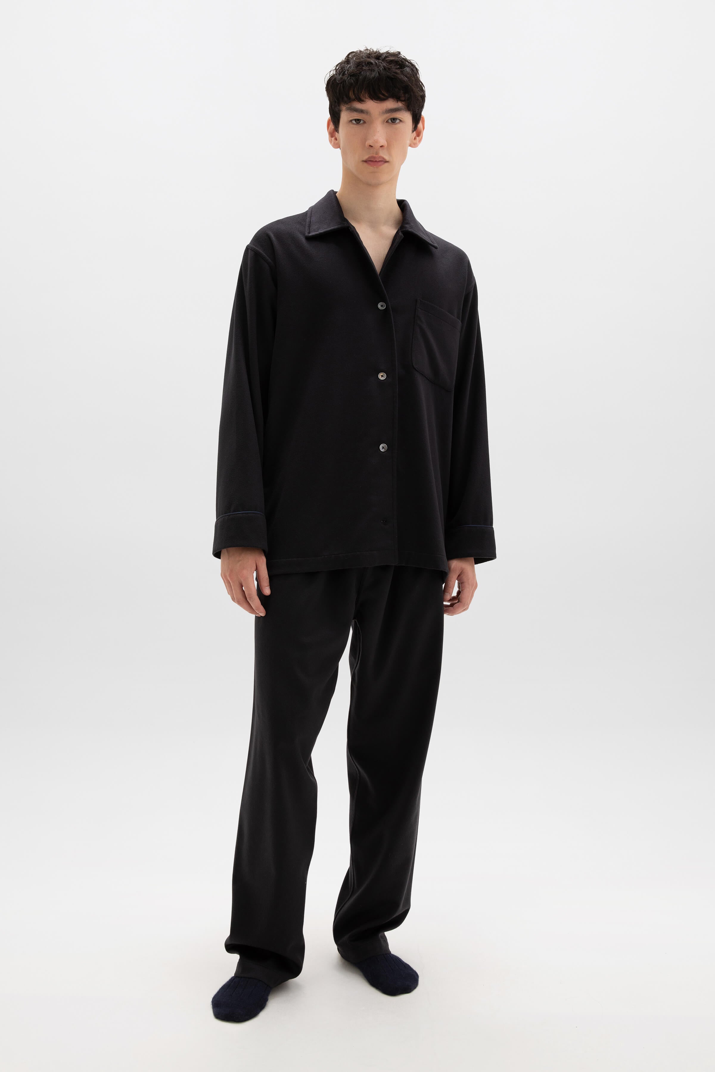 Johnstons of Elgin - Navy Cashmere Pyjama Lounge Set