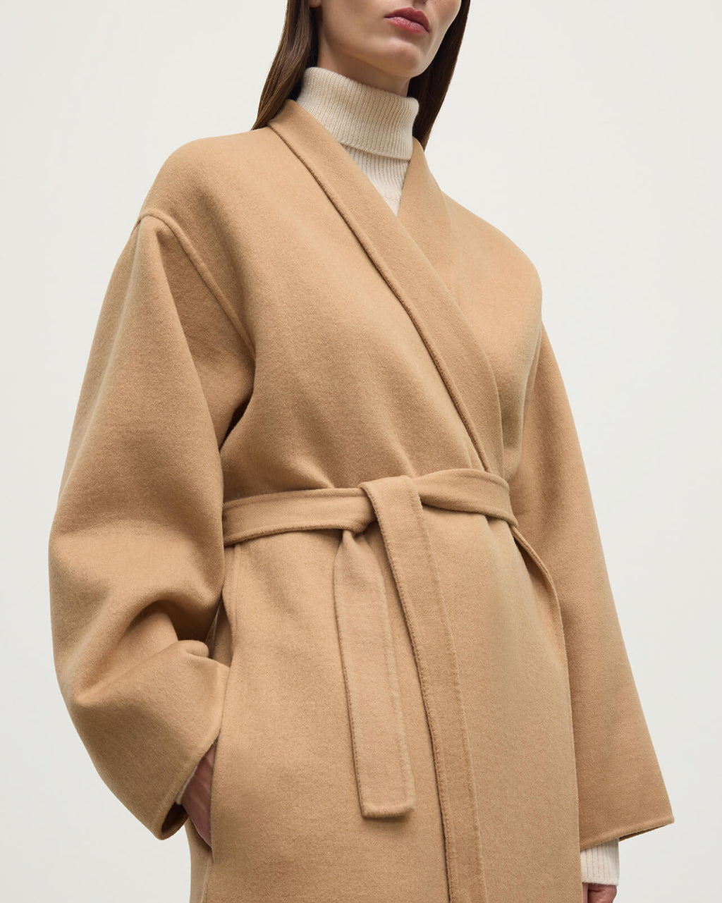 Johnstons of Elgin - Camel Cashmere Wrap Coat