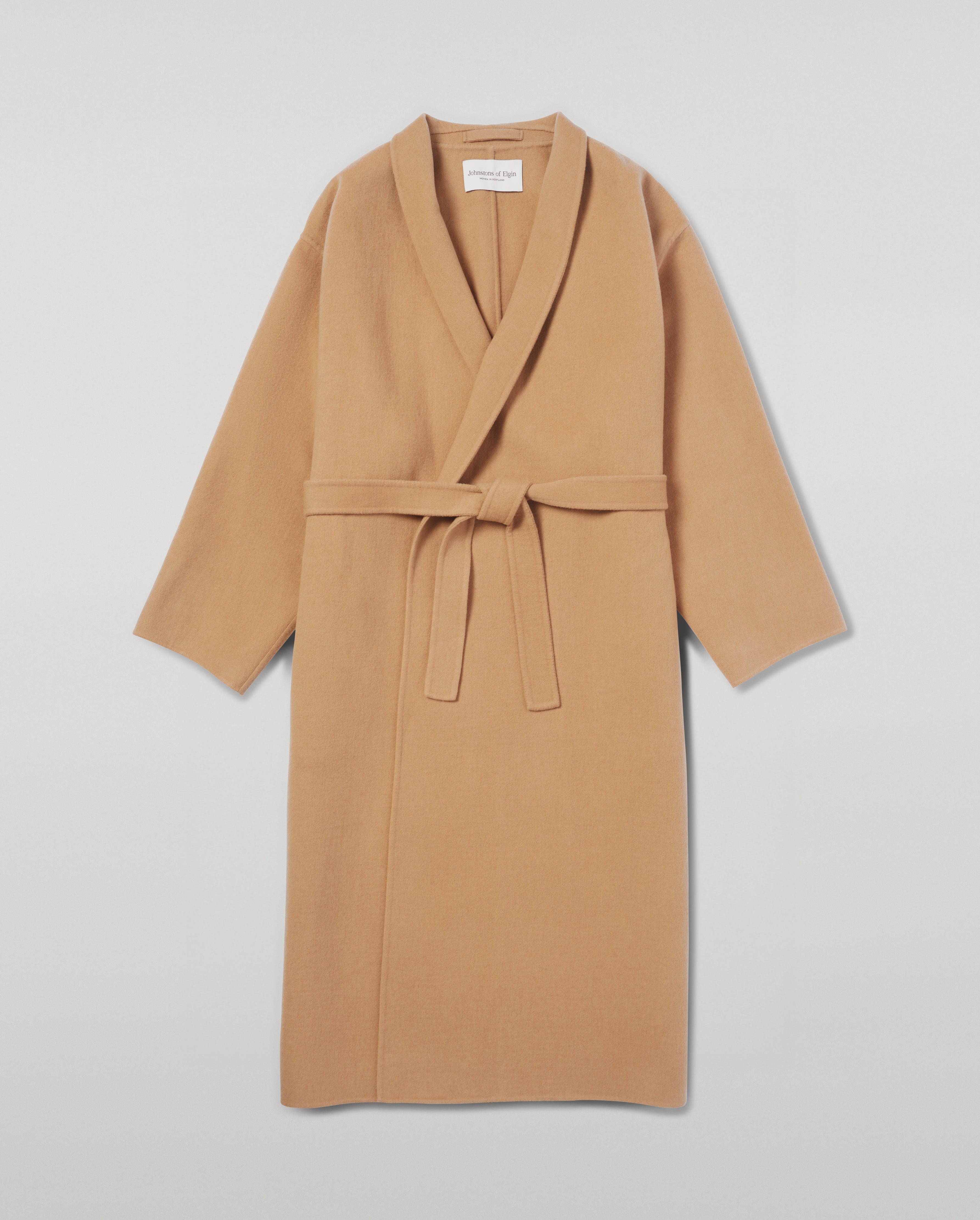 Johnstons of Elgin - Camel Cashmere Wrap Coat