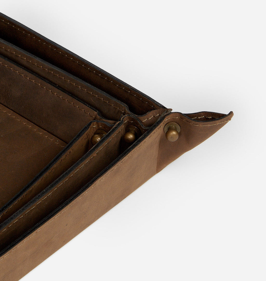 Amber Interiors - Goldwater Leather Tray S/3